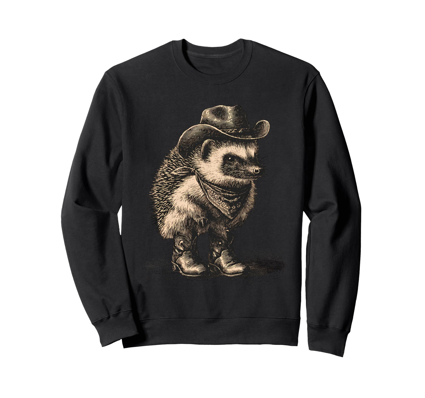 Hedgehog Cowboy Rodeo Cowgirl Sweatshirt - Trendy Graphic Men Women - T-Shirt, Sweatshirt, Hoodie