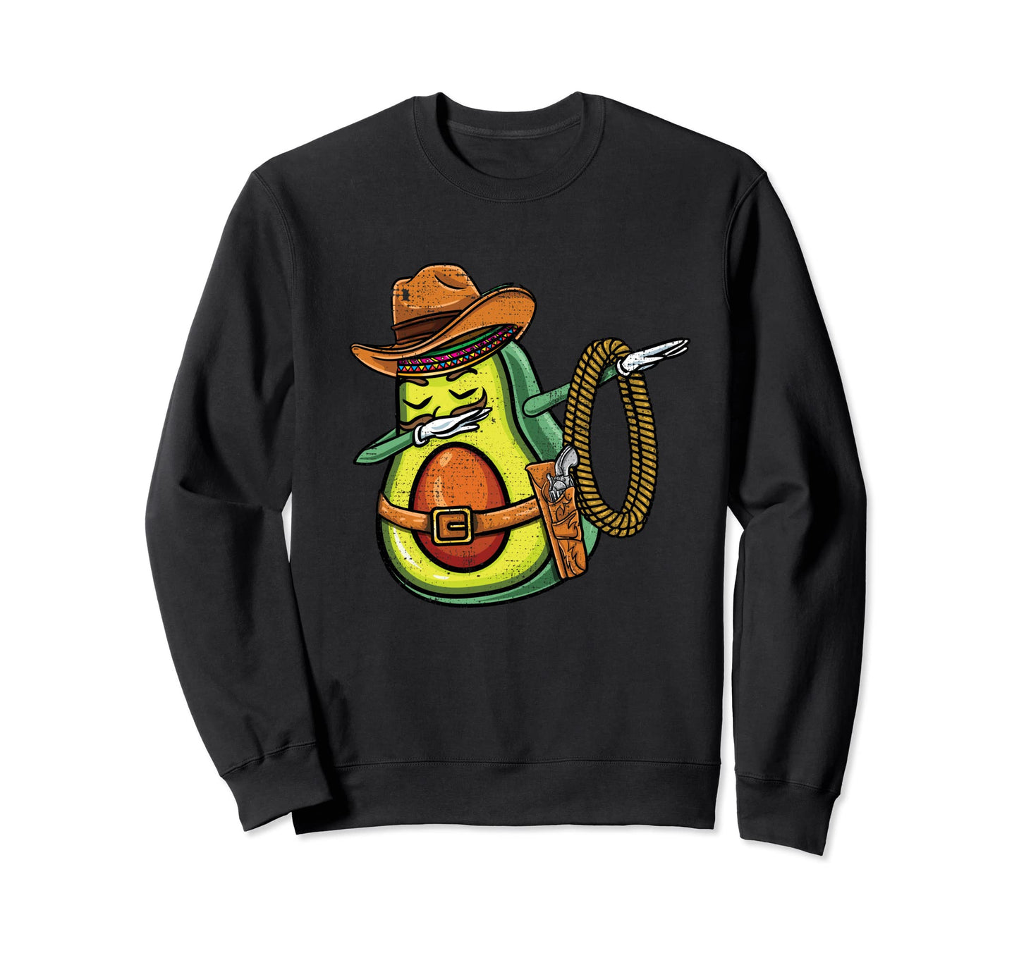 Dabbing Mexican Avocado Cowboy Sweatshirt - Streetwear Style for Adults - T-Shirt, Sweatshirt, Hoodie