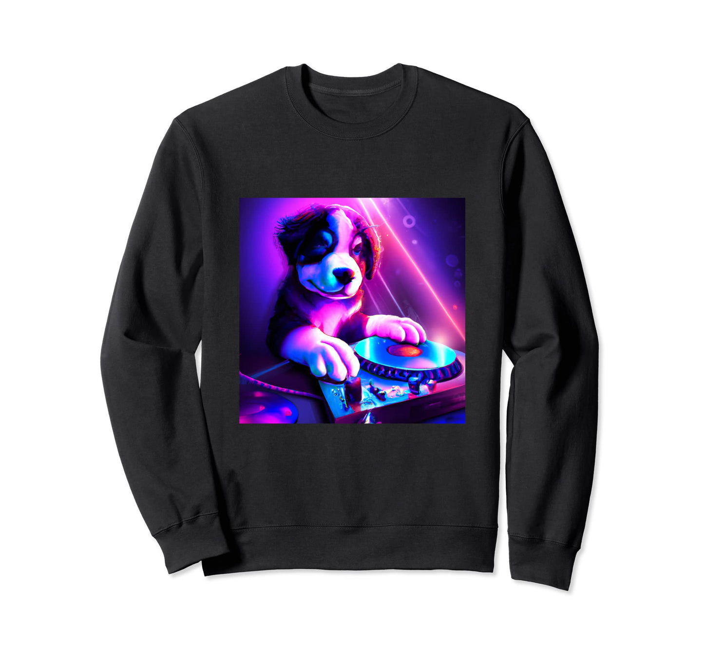 Bernese Mountain Dog Dj Vaporwave Sweatshirt - Streetwear Style for Adults - T-Shirt, Sweatshirt, Hoodie