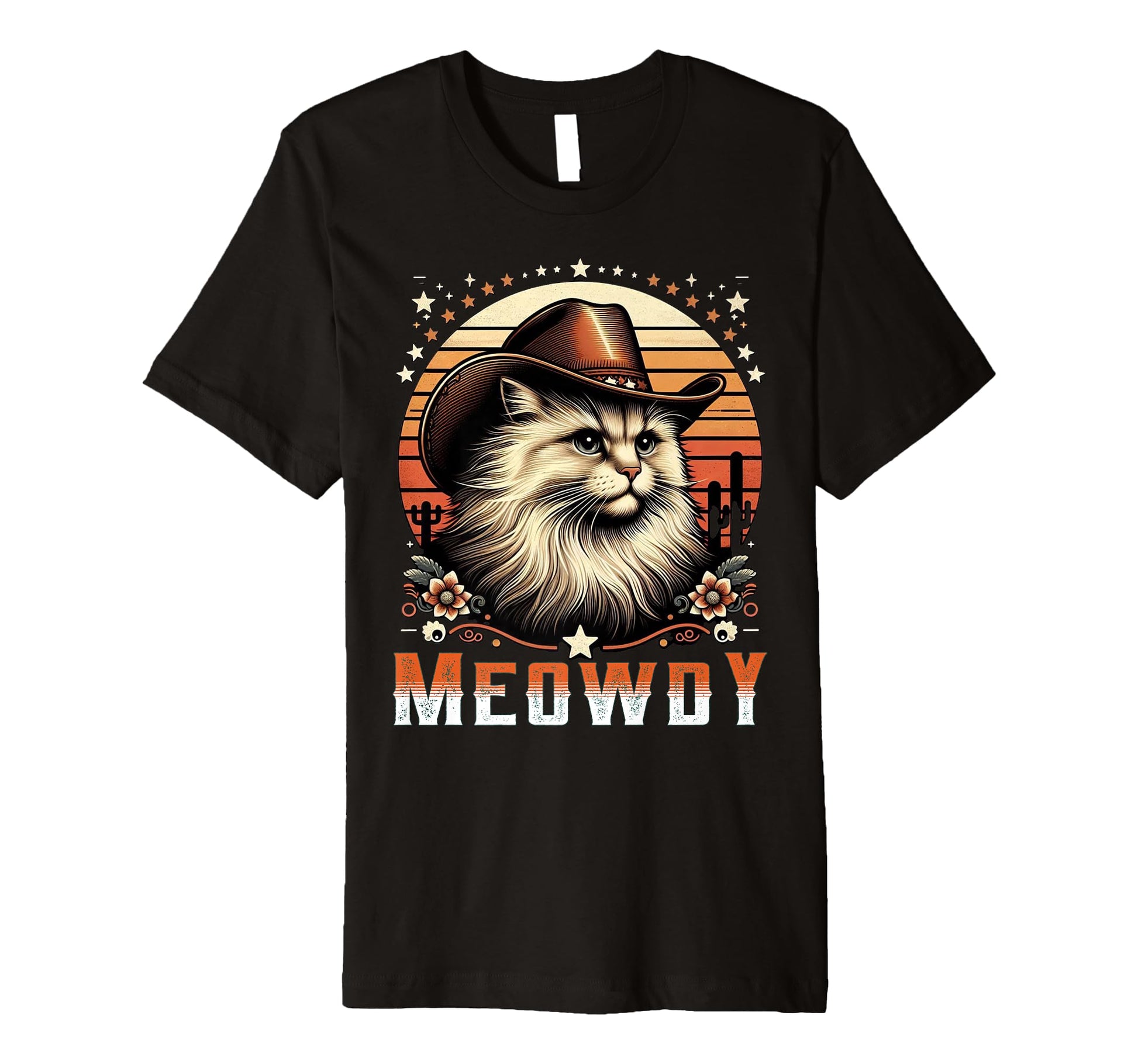 Meowdy Cat Cowboy Funny Country Cat T-Shirt - Novelty Apparel Unisex - T-Shirt, Sweatshirt, Hoodie