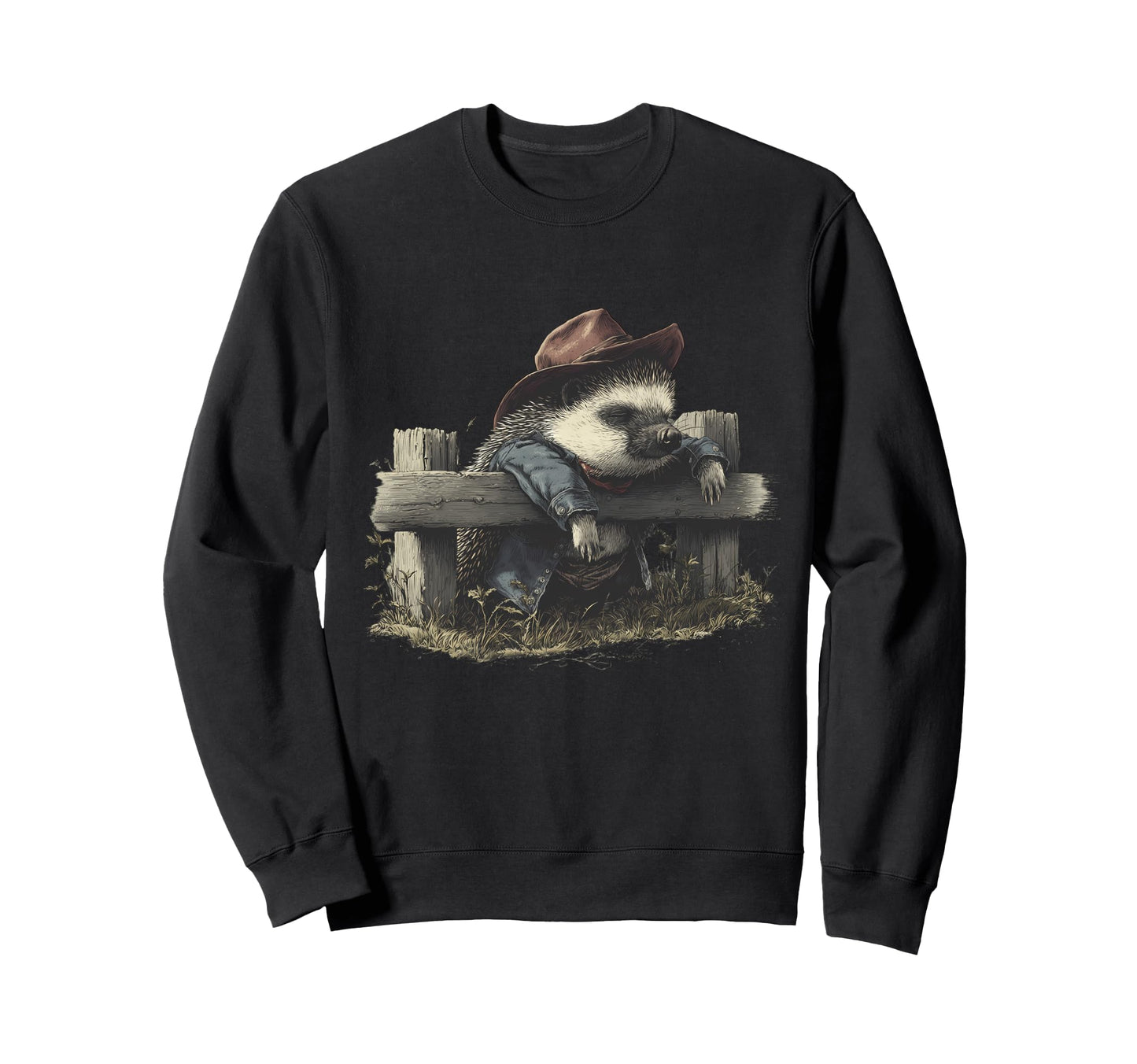 Country Cowboy Hedgehog Rodeo Sweatshirt - Streetwear Style for Adults - T-Shirt, Sweatshirt, Hoodie