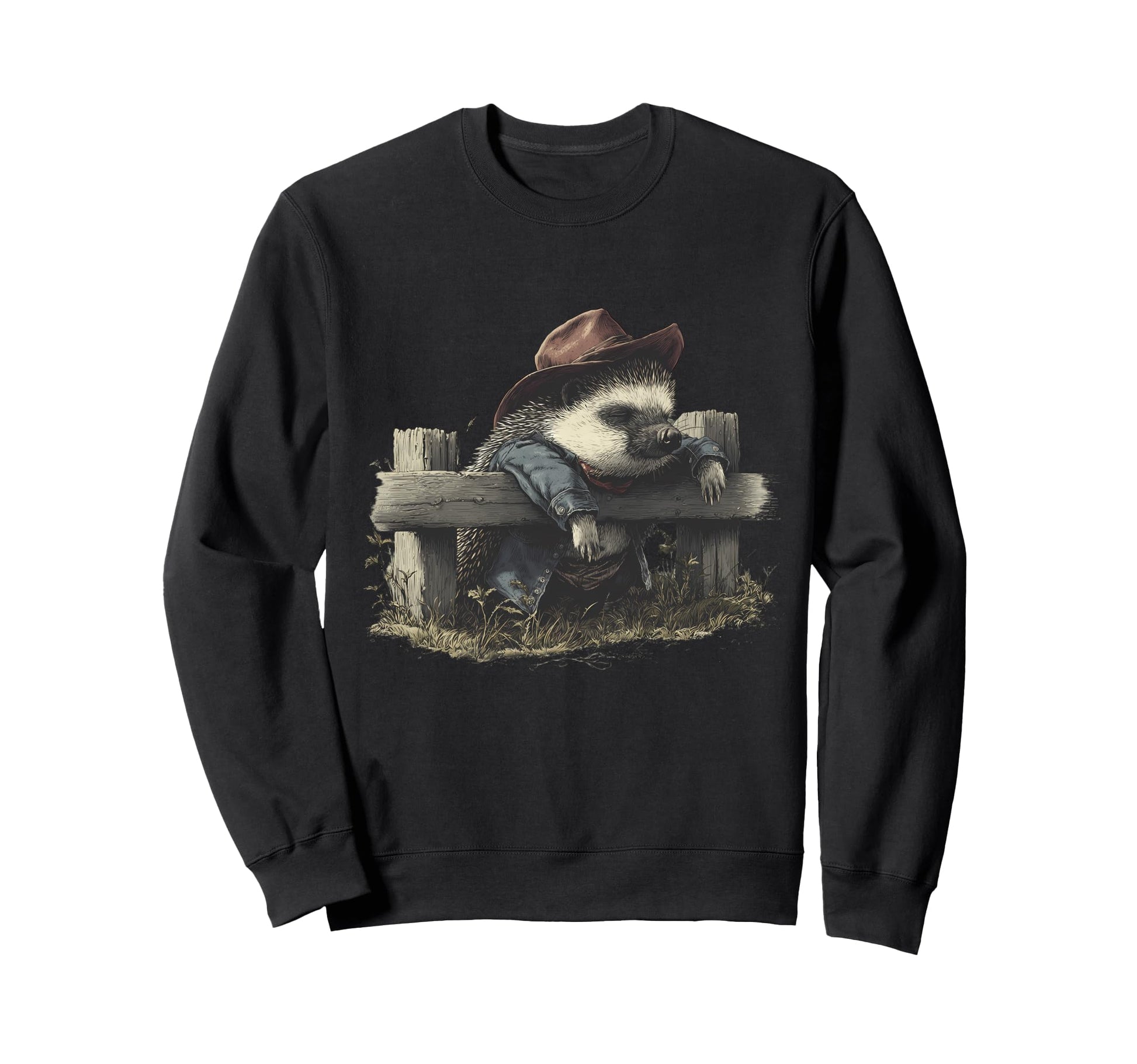 Country Cowboy Hedgehog Rodeo Sweatshirt - Streetwear Style for Adults - T-Shirt, Sweatshirt, Hoodie