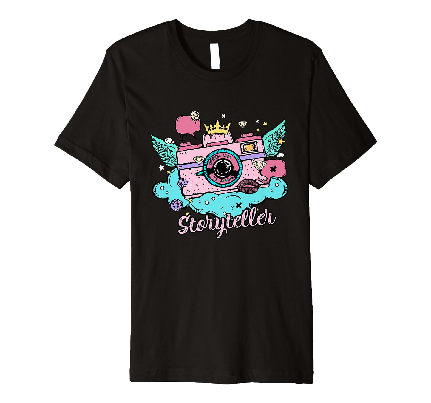 Photography Colorful Grunge Stye Camera T-Shirt - Graphic Print Unisex - T-Shirt, Sweatshirt, Hoodie
