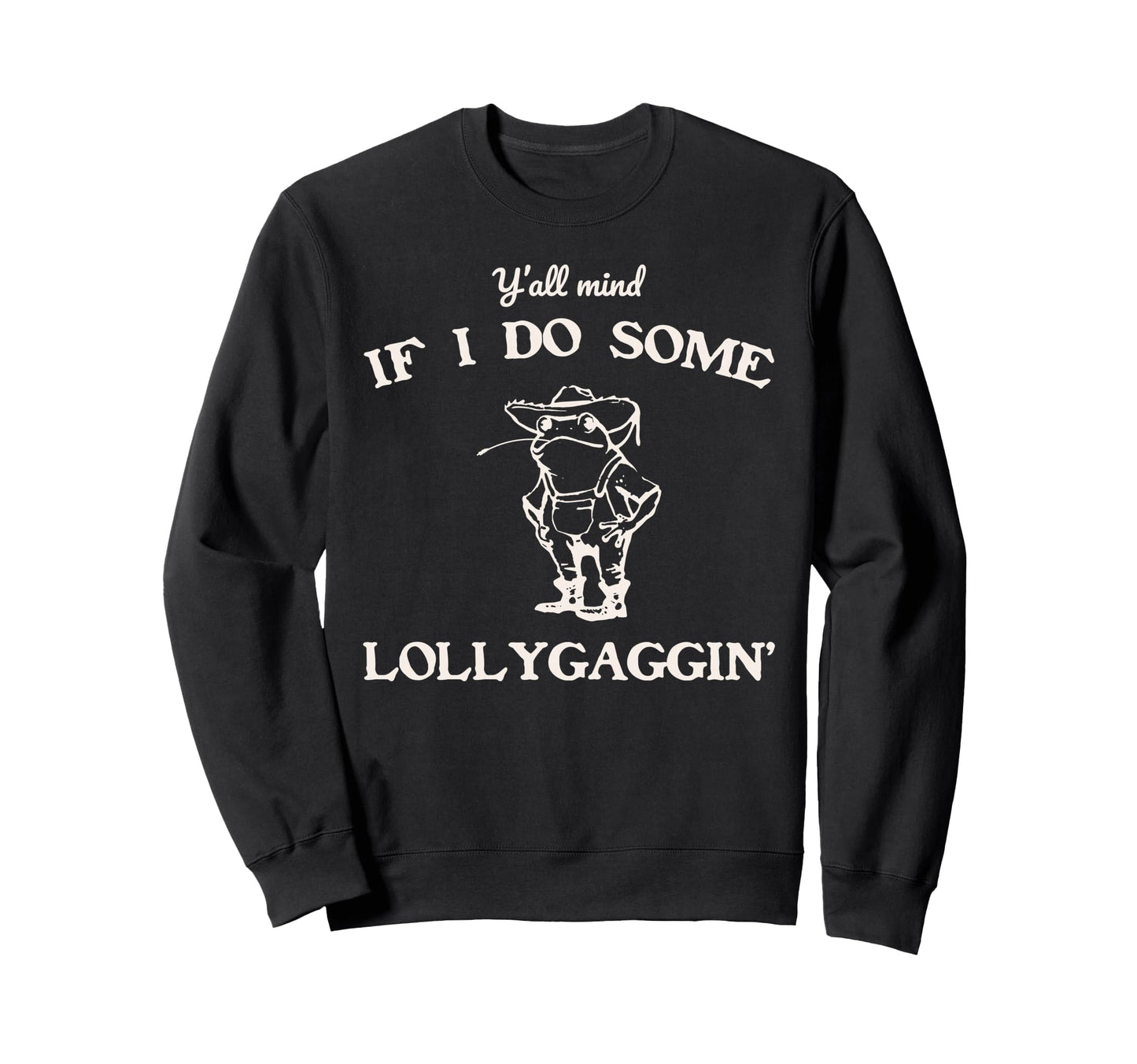 Lollygaggin Funny Frog Western Art Sweatshirt - Novelty Apparel for Adults - T-Shirt, Sweatshirt, Hoodie