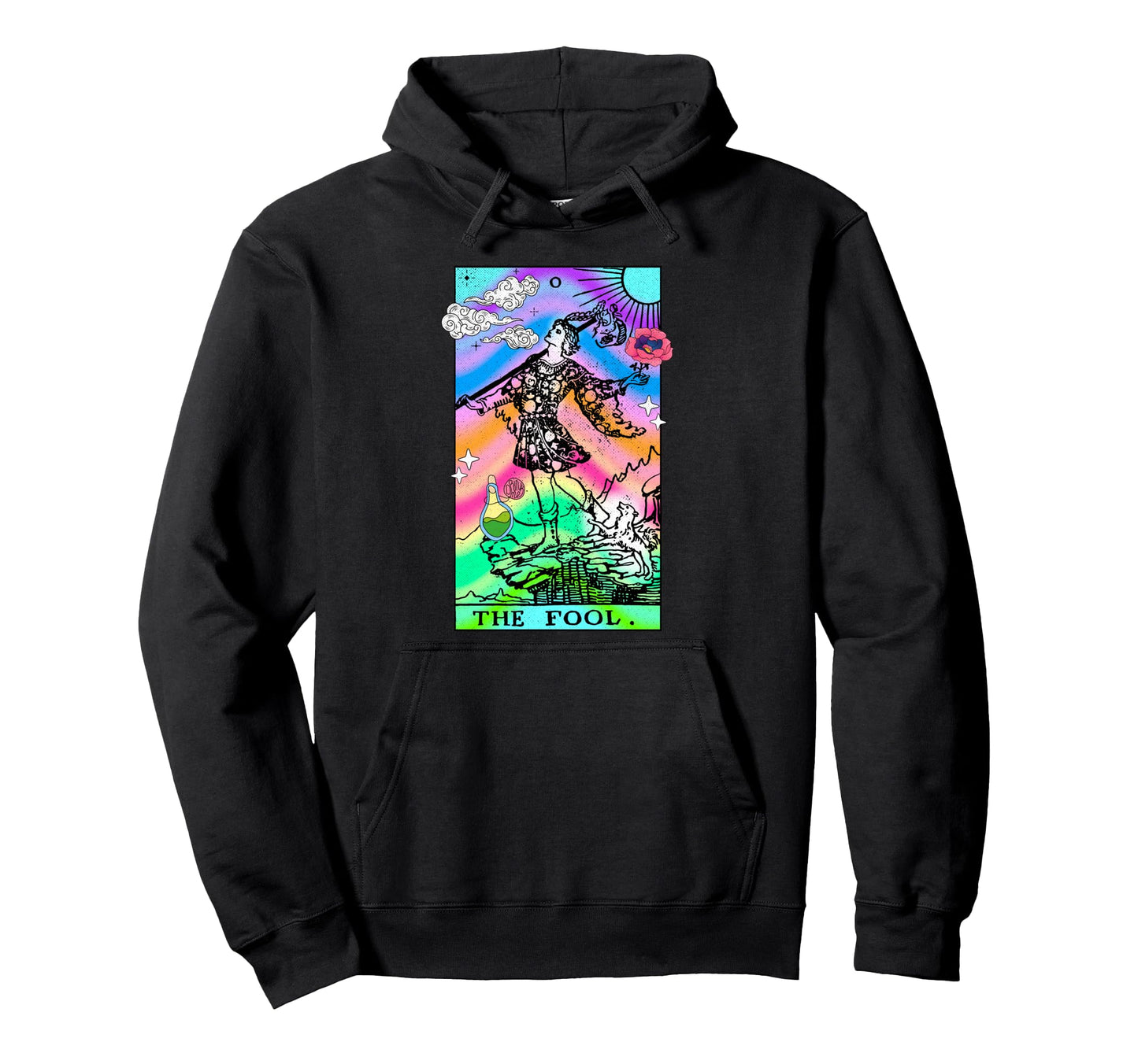 Tarot Card Fool Groovy Trippy Hoodie - Fun Novelty Design for Adults - T-Shirt, Sweatshirt, Hoodie