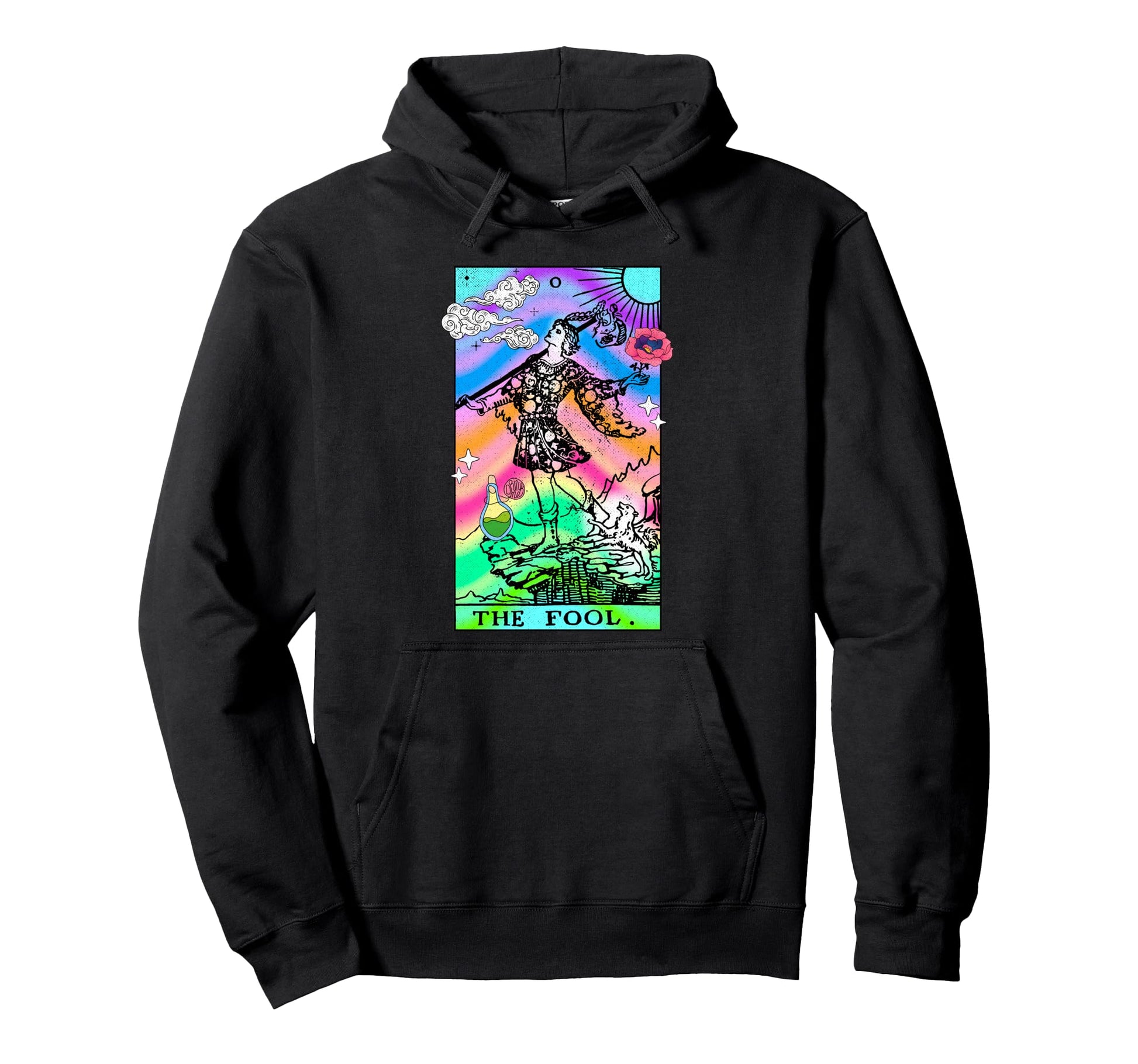 Tarot Card Fool Groovy Trippy Hoodie - Fun Novelty Design for Adults - T-Shirt, Sweatshirt, Hoodie
