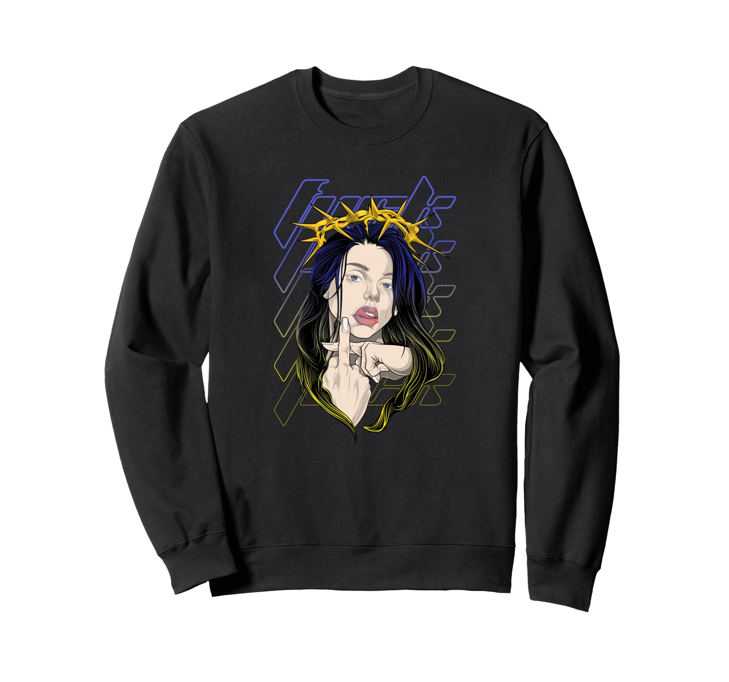 Fvck Crown Aesthetic Edgy Sweatshirt - Casual Everyday Wear Unisex - T-Shirt, Sweatshirt, Hoodie