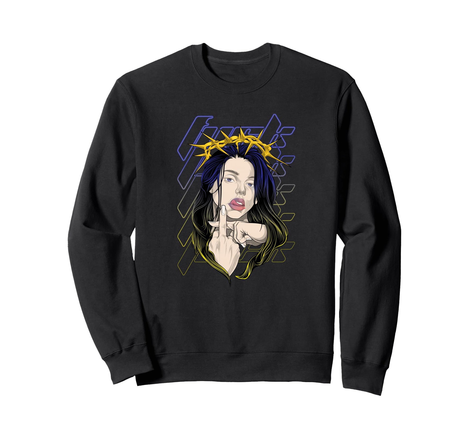 Fvck Crown Aesthetic Edgy Sweatshirt - Casual Everyday Wear Unisex - T-Shirt, Sweatshirt, Hoodie