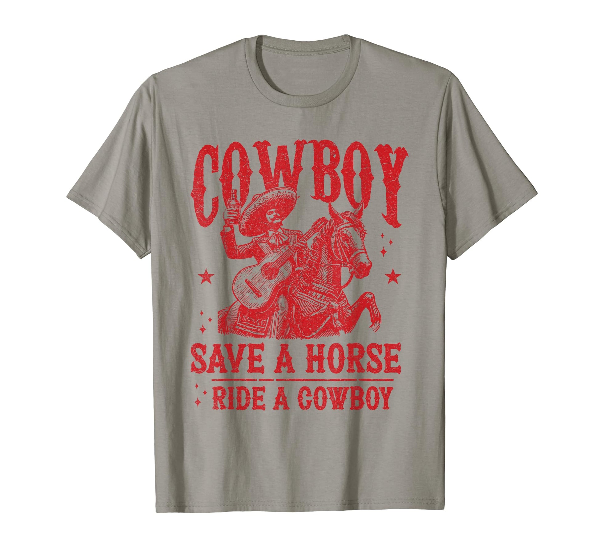 Save Horse Ride Cowboy Guitar T-Shirt - Fun Novelty Design Men Women - T-Shirt, Sweatshirt, Hoodie