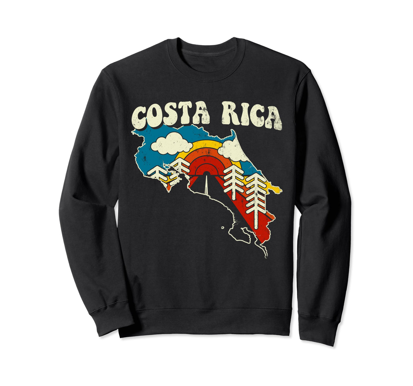 Costa Rica Costa Rican Country Rainbow Sweatshirt - Graphic Print Unisex - T-Shirt, Sweatshirt, Hoodie