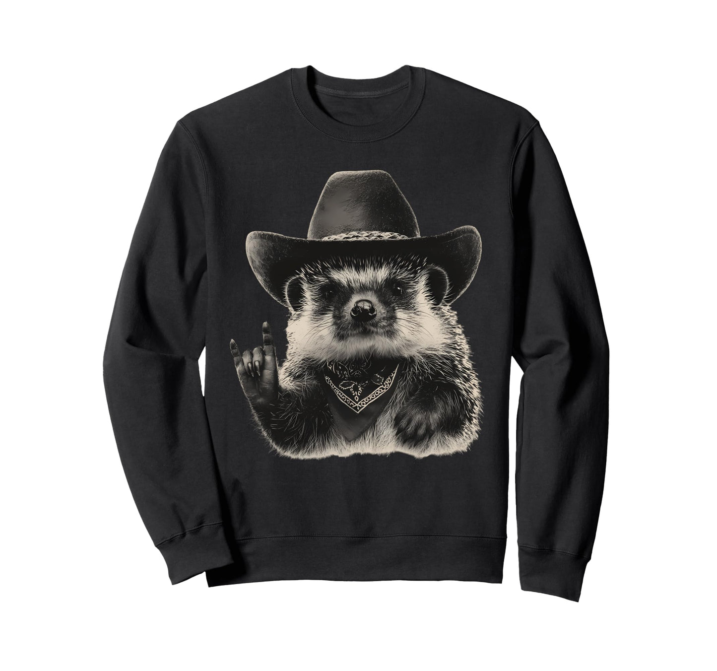Country Cowboy Hedgehog Rodeo Sweatshirt - Custom Art Print for Adults - T-Shirt, Sweatshirt, Hoodie