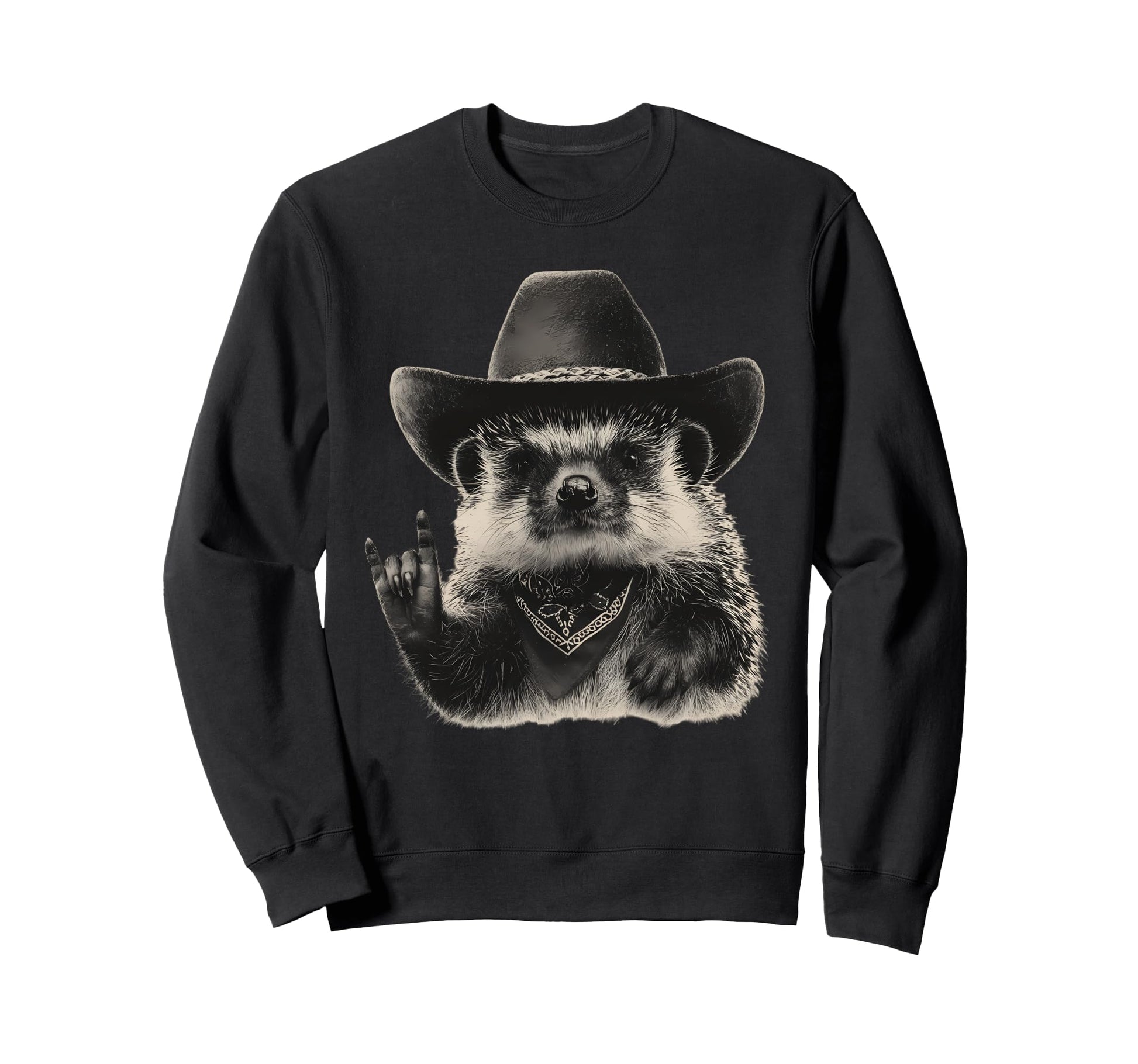 Country Cowboy Hedgehog Rodeo Sweatshirt - Custom Art Print for Adults - T-Shirt, Sweatshirt, Hoodie