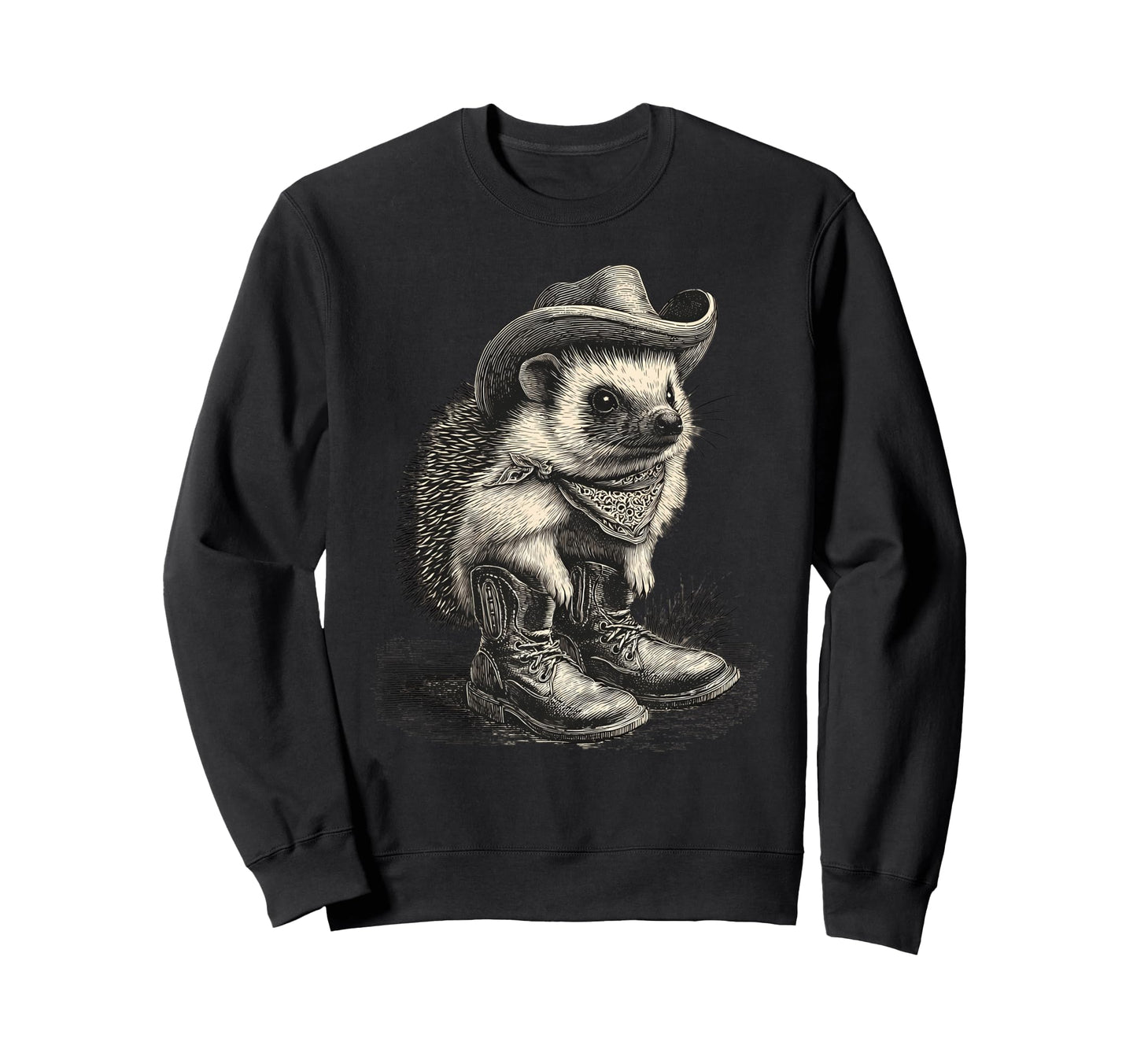 Hedgehog Cowboy Rodeo Cowgirl Sweatshirt - Aesthetic Graphic Men Women - T-Shirt, Sweatshirt, Hoodie