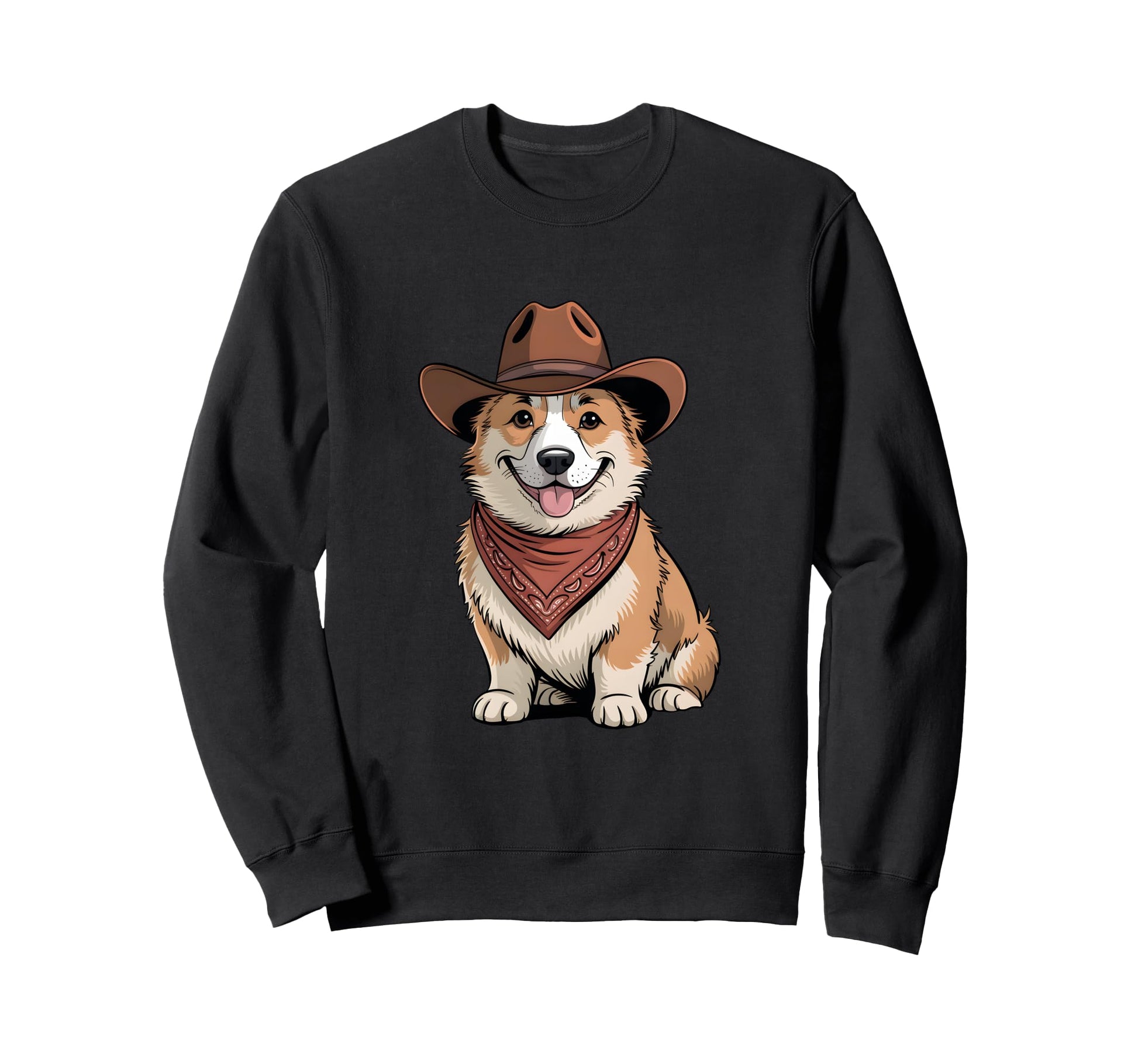 Funny Corgi Dog Western Cowboy Sweatshirt - Aesthetic Graphic Men Women - T-Shirt, Sweatshirt, Hoodie