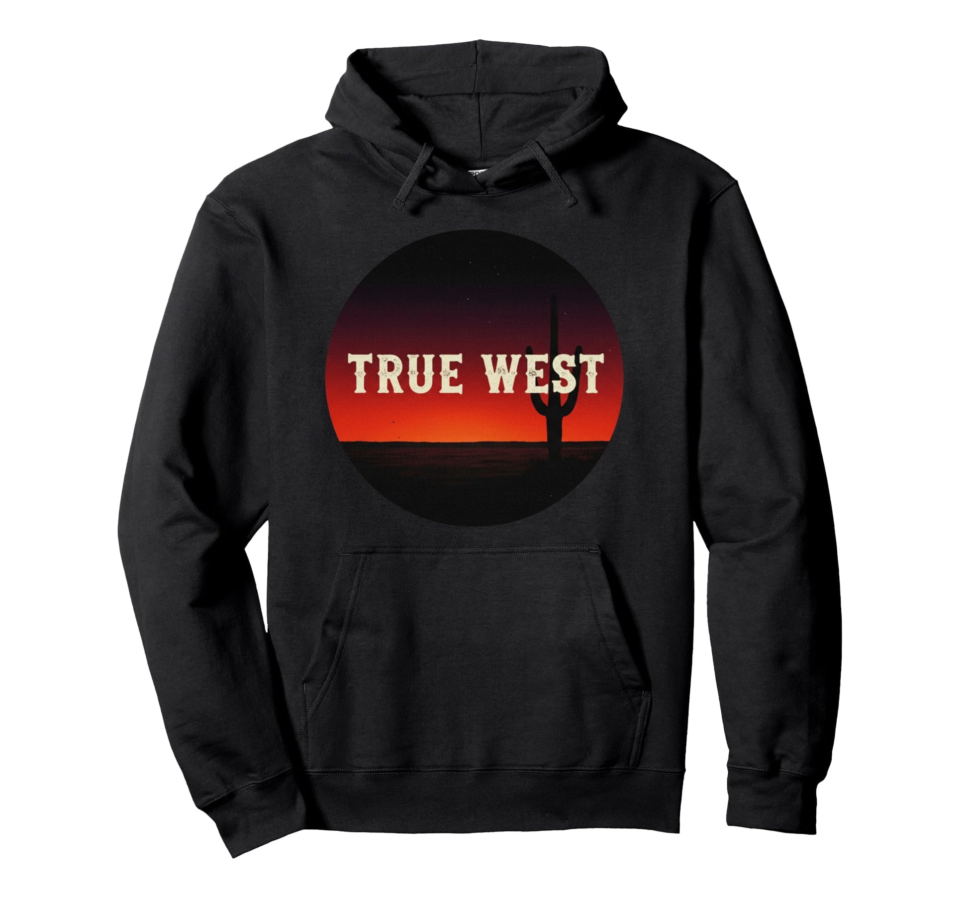 True West Desert Cactus Sunset Hoodie - Custom Art Print Men Women - T-Shirt, Sweatshirt, Hoodie