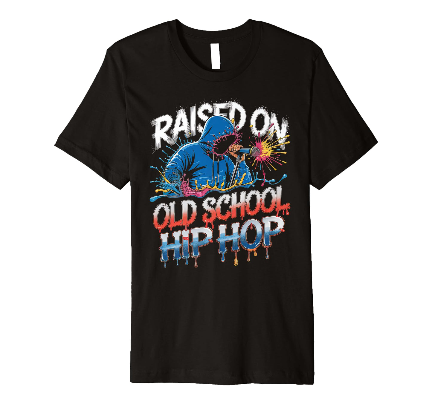 Raised Old School Hip Hop Cassette T-Shirt - Minimalist Print for Adults - T-Shirt, Sweatshirt, Hoodie