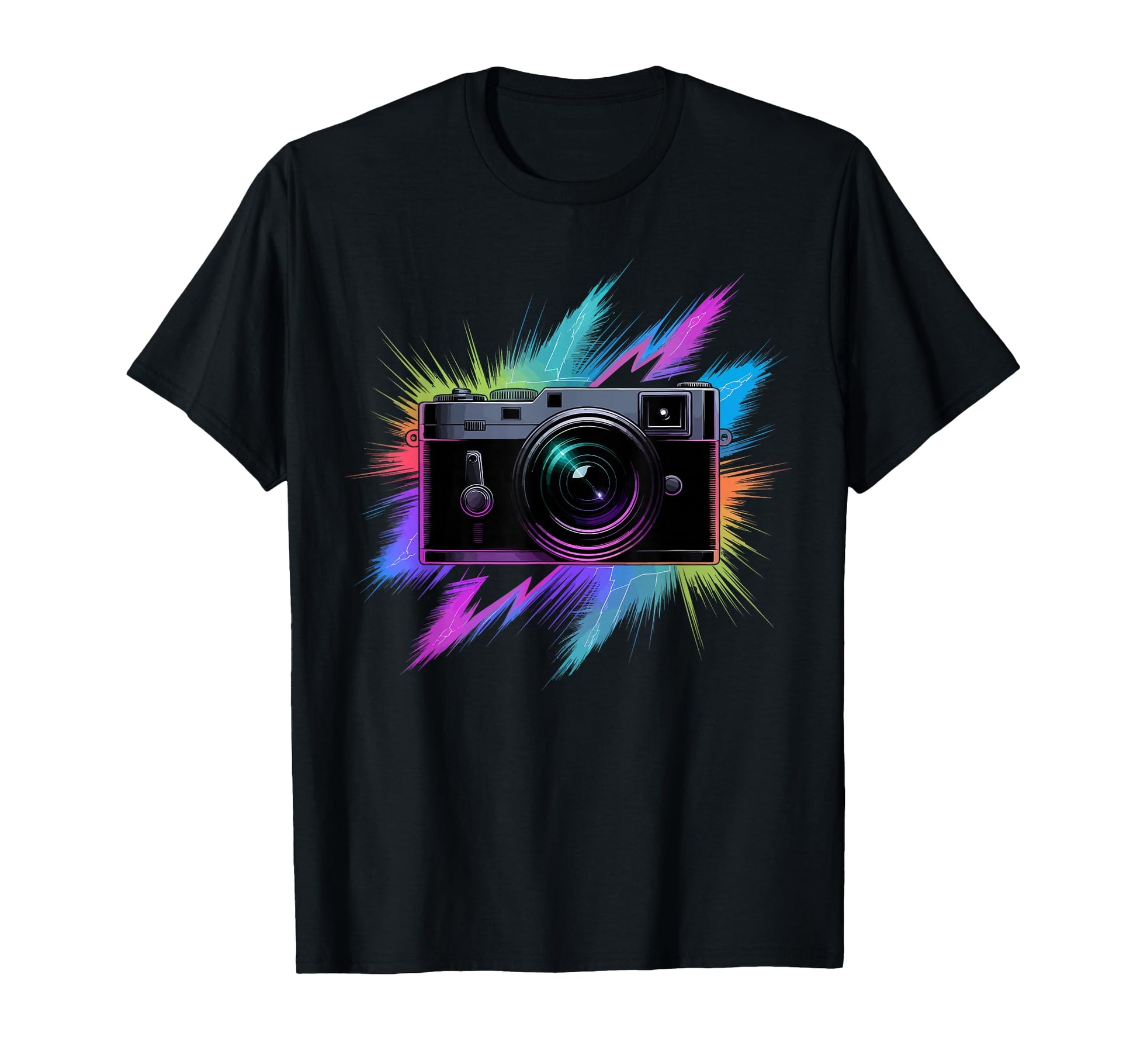 Colorful Camera Electric Photography T-Shirt - Streetwear Style Unisex - T-Shirt, Sweatshirt, Hoodie