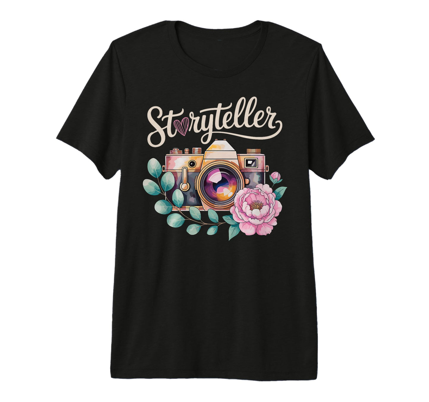 Photo Camera Flowers Storyteller T-Shirt - Fun Novelty Design Men Women - T-Shirt, Sweatshirt, Hoodie