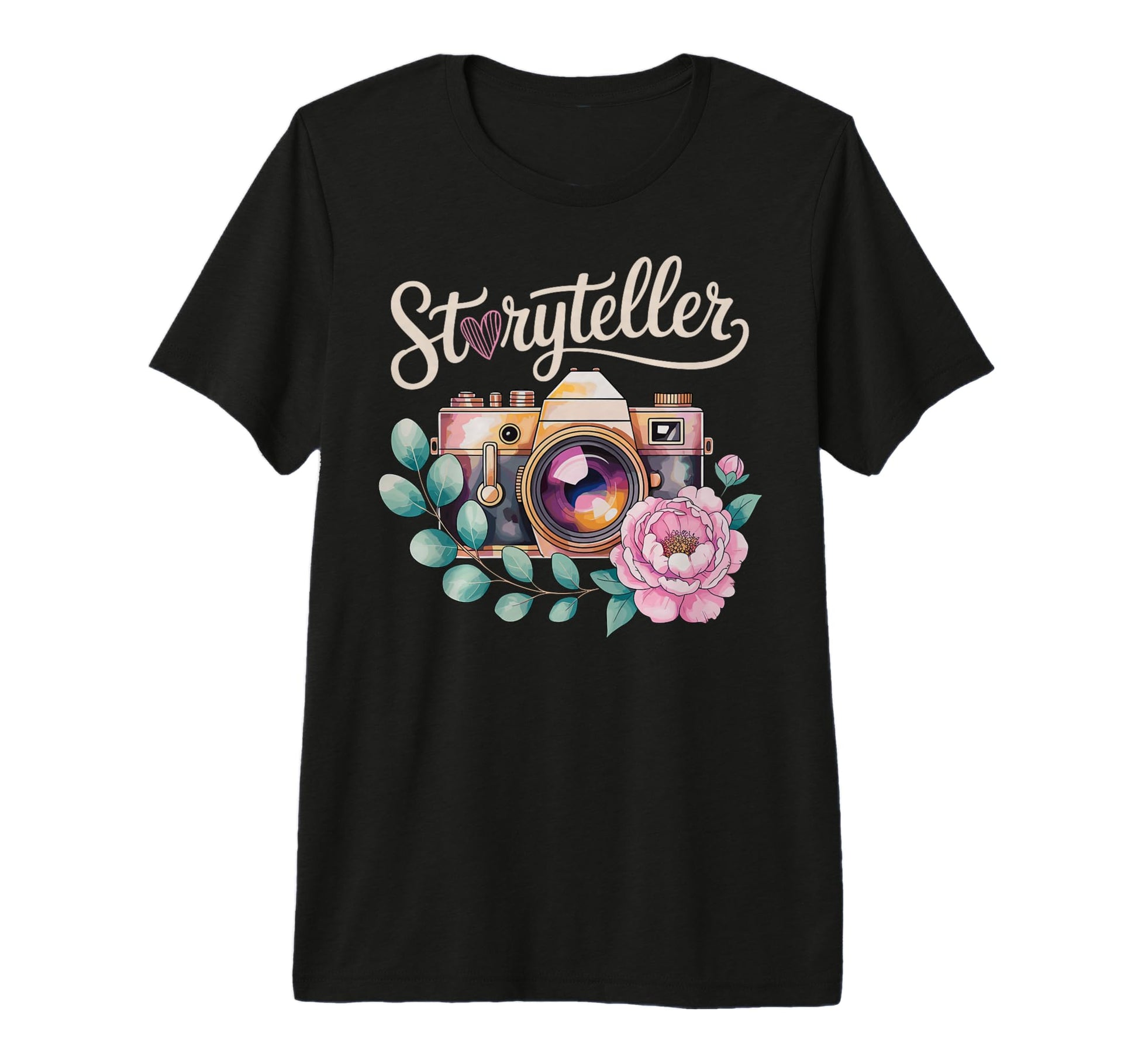 Photo Camera Flowers Storyteller T-Shirt - Fun Novelty Design Men Women - T-Shirt, Sweatshirt, Hoodie