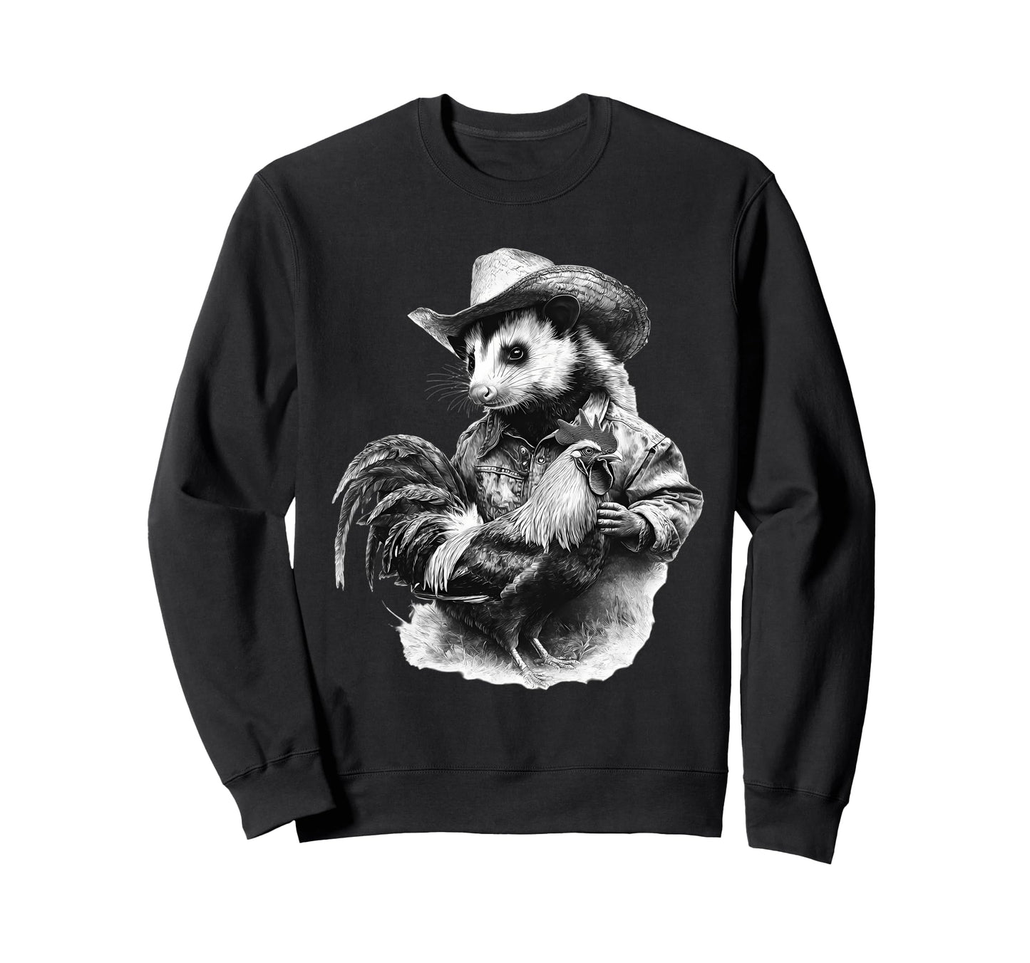 Country Cowboy Opossum Rodeo Possum Sweatshirt - Aesthetic Graphic Unisex - T-Shirt, Sweatshirt, Hoodie