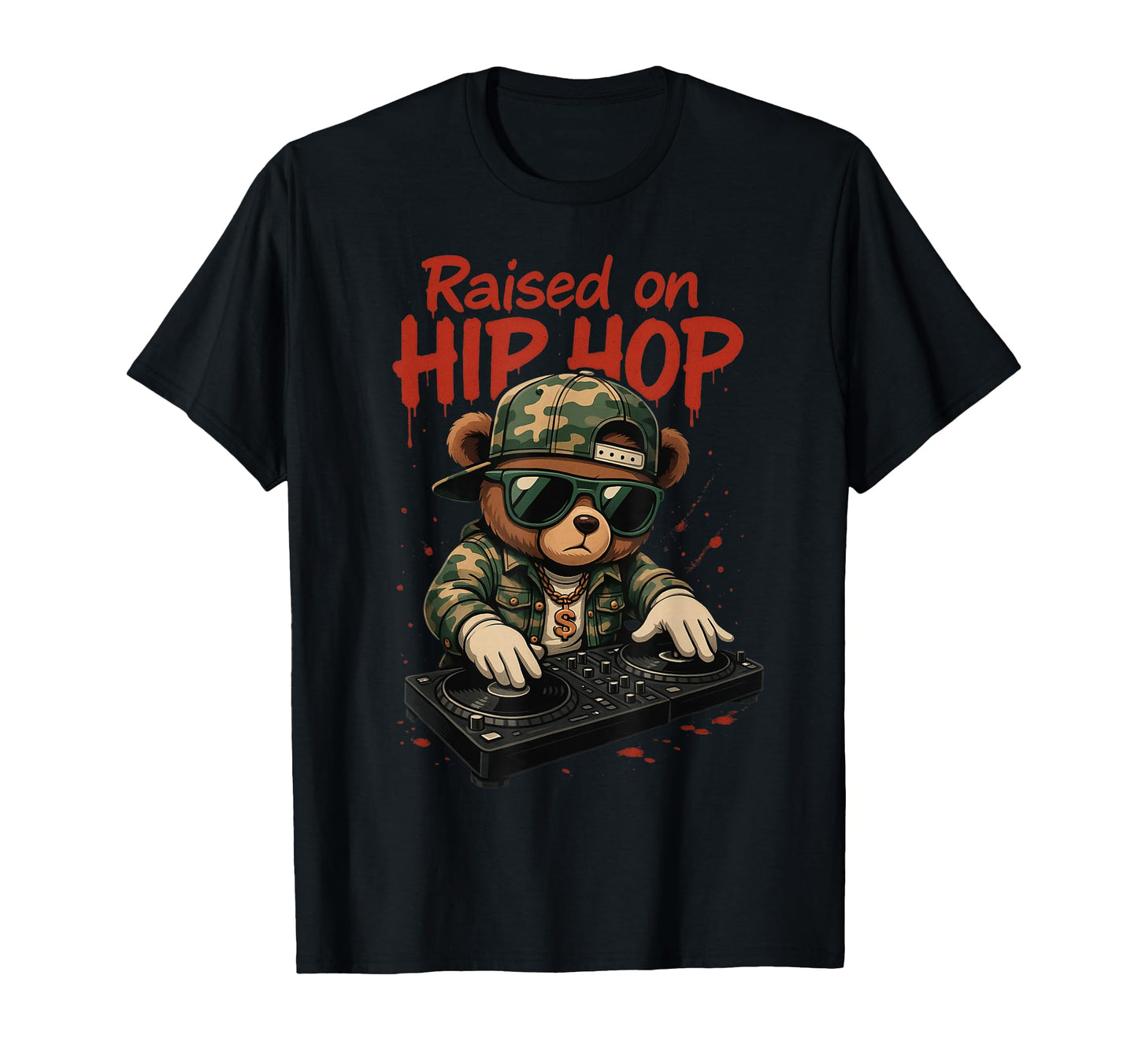 Camouflage Rapper Teddy Bear Camo 80S T-Shirt - Minimalist Print Men Women - T-Shirt, Sweatshirt, Hoodie