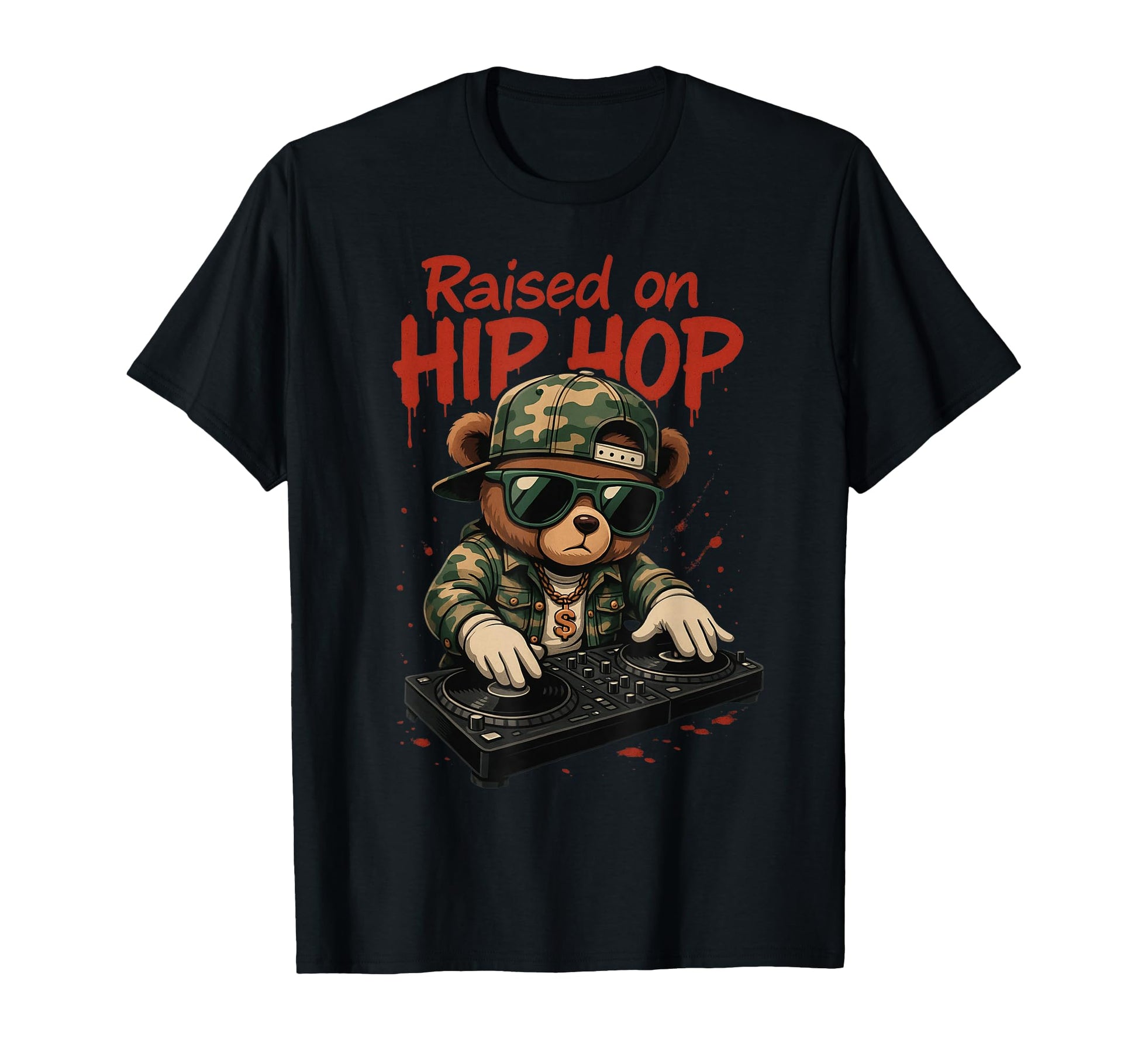 Camouflage Rapper Teddy Bear Camo 80S T-Shirt - Minimalist Print Men Women - T-Shirt, Sweatshirt, Hoodie