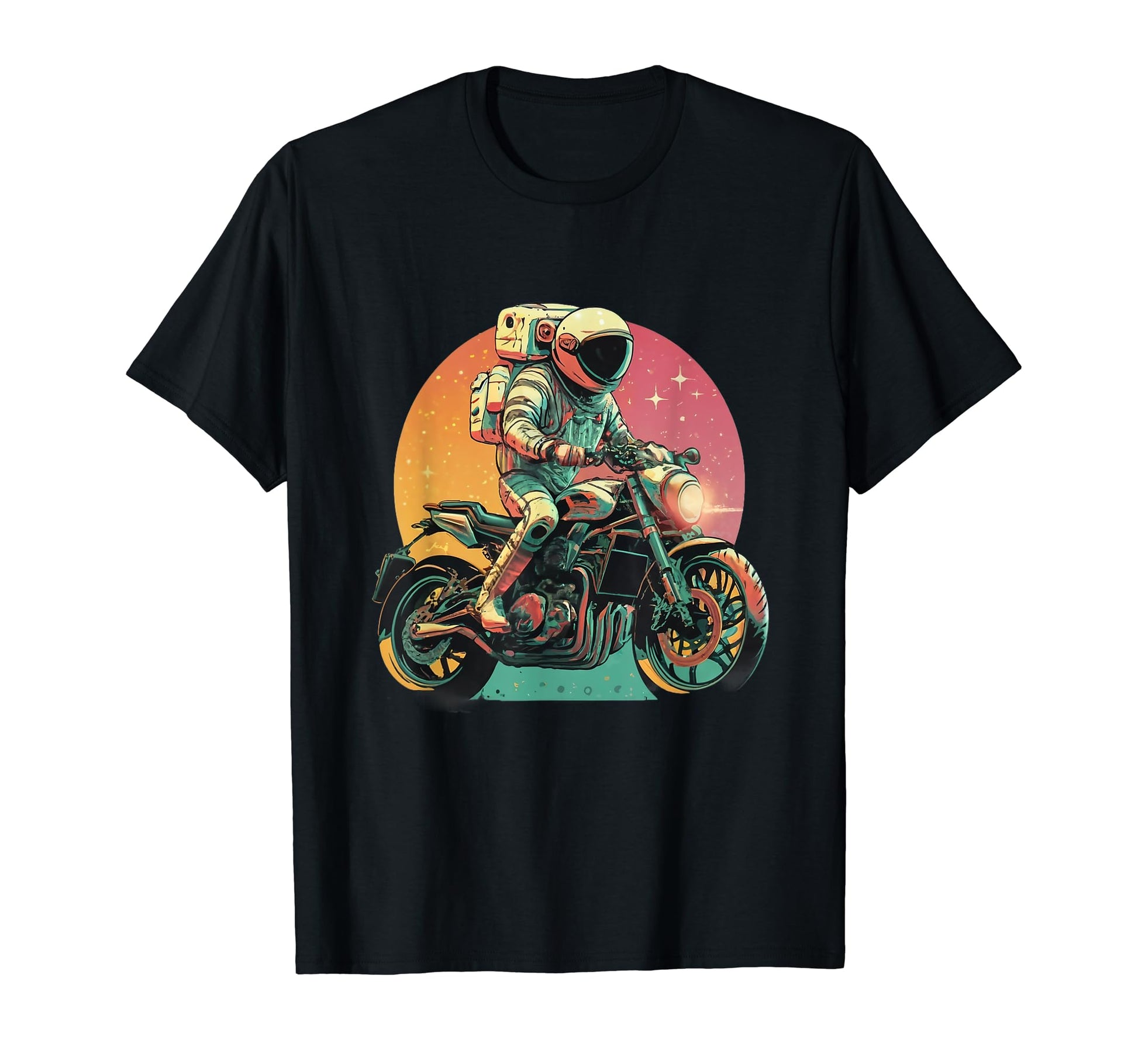 Astronaut Riding Motorcycle Space T-Shirt - Aesthetic Graphic Men Women - T-Shirt, Sweatshirt, Hoodie