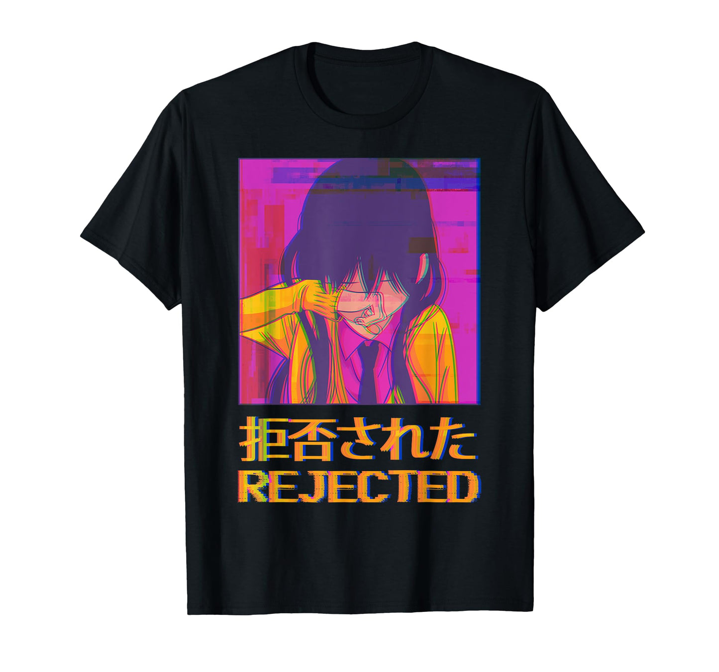 Sad Anime Emo Japanese Vaporwave T-Shirt - Novelty Apparel for Adults - T-Shirt, Sweatshirt, Hoodie