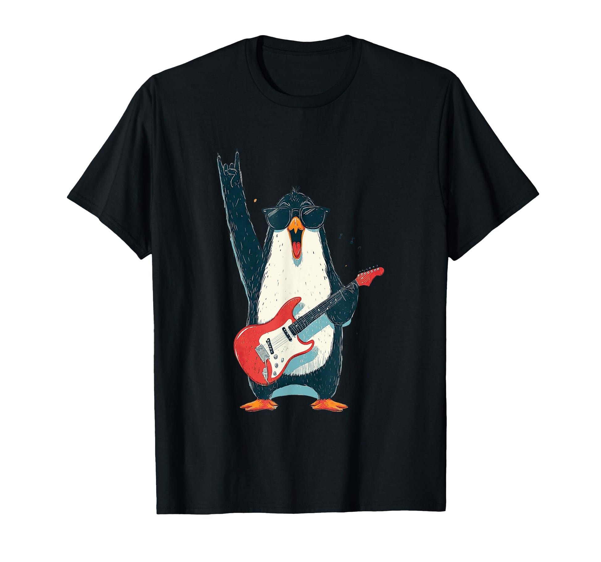 Rockstar Penguin Sunglasses Electric T-Shirt - Streetwear Style Men Women - T-Shirt, Sweatshirt, Hoodie
