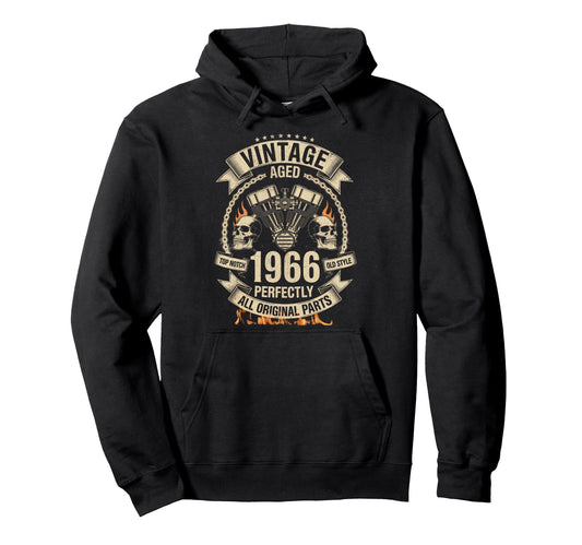 60Th Birthday 1966 60 Years Old Biker Hoodie - Streetwear Style Unisex - T-Shirt, Sweatshirt, Hoodie