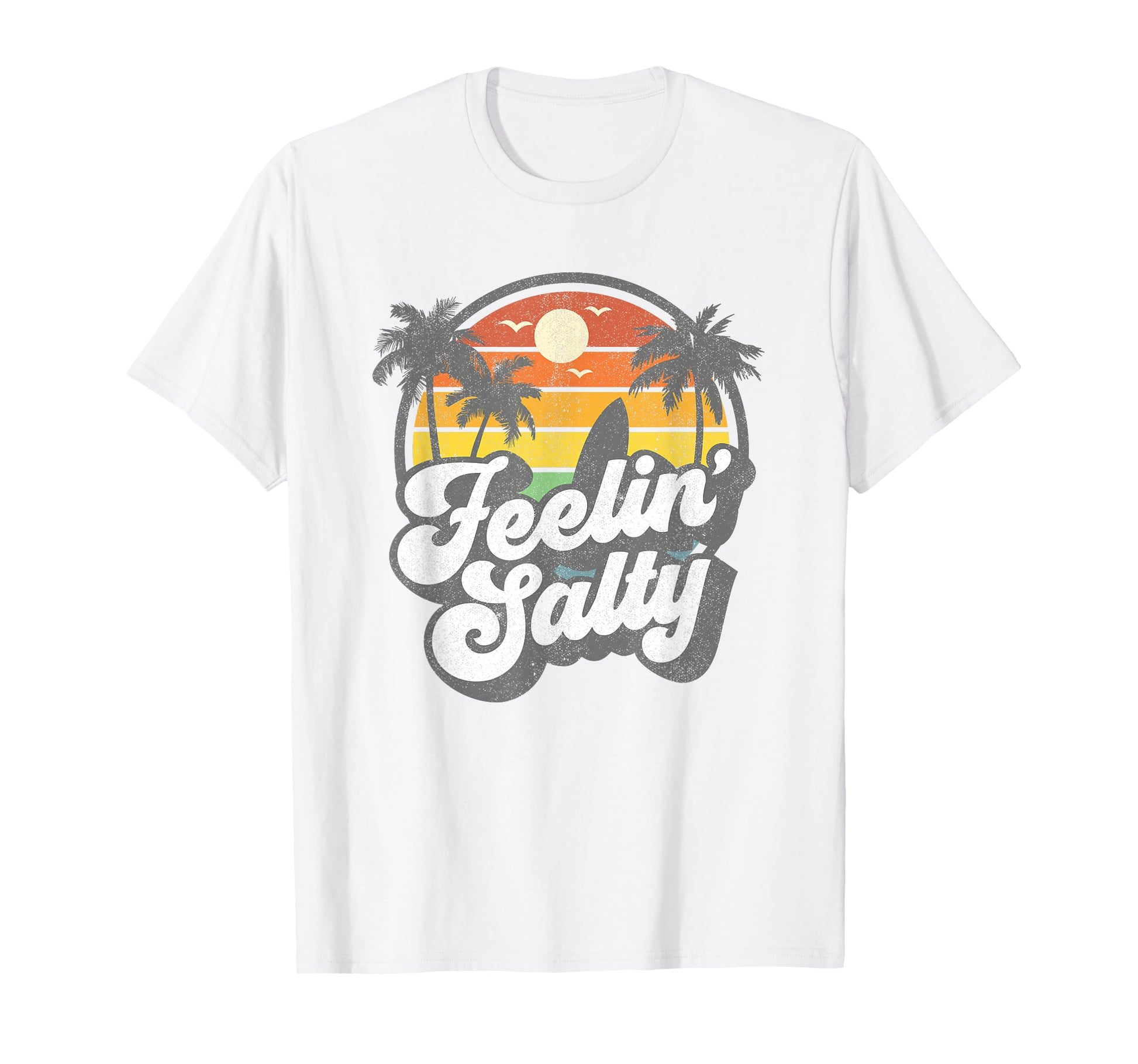 Feeling Salty Island Vacation Surfing Palm T-Shirt - Unique Graphic Unisex - T-Shirt, Sweatshirt, Hoodie