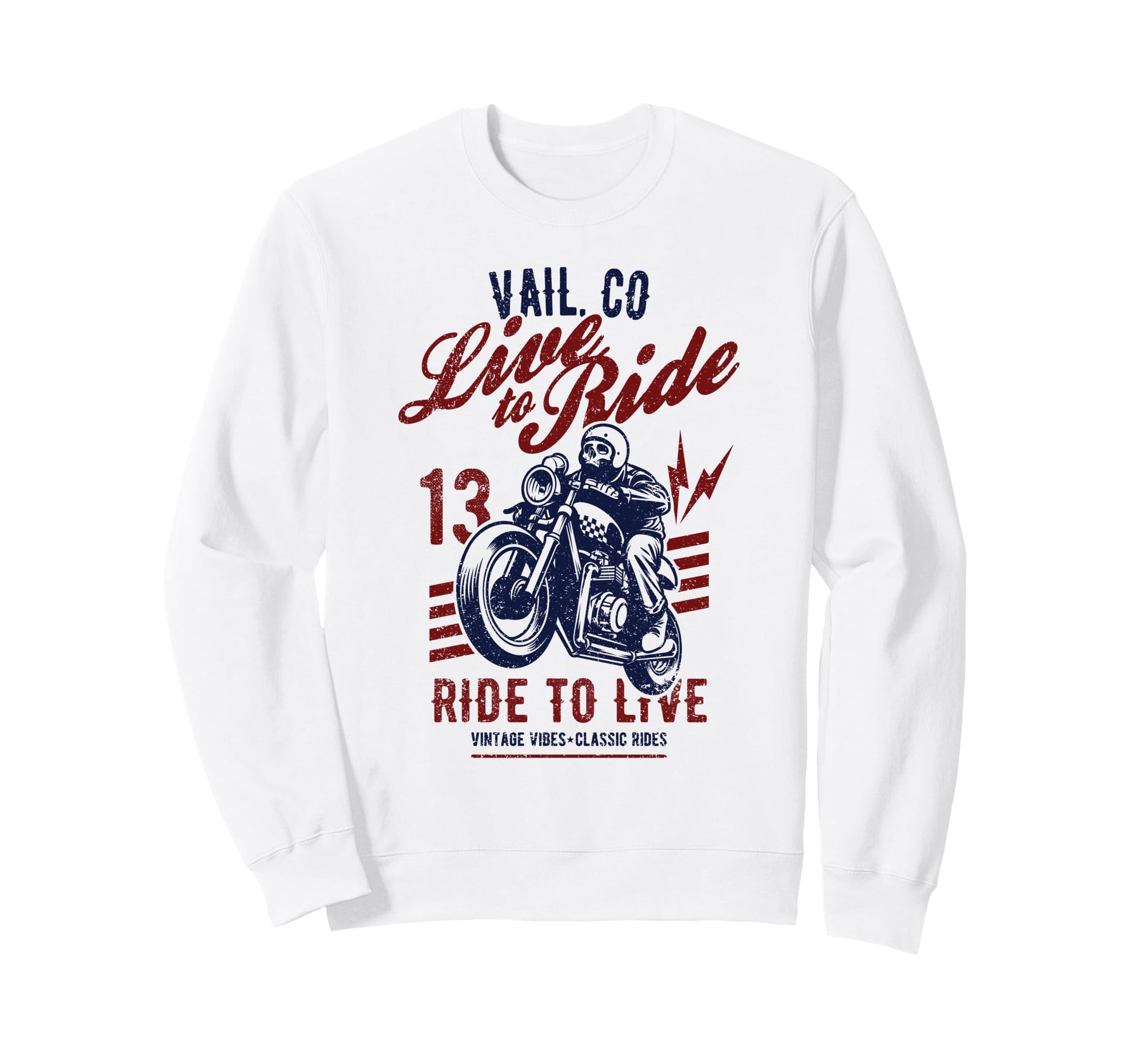 Vail Colorado Usa Motorcycle Sweatshirt - Streetwear Style for Adults - T-Shirt, Sweatshirt, Hoodie