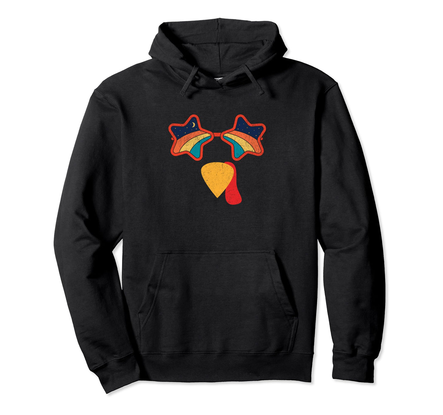 Funny Turkey Face Wearing Rainbow Hoodie - Custom Art Print Men Women - T-Shirt, Sweatshirt, Hoodie