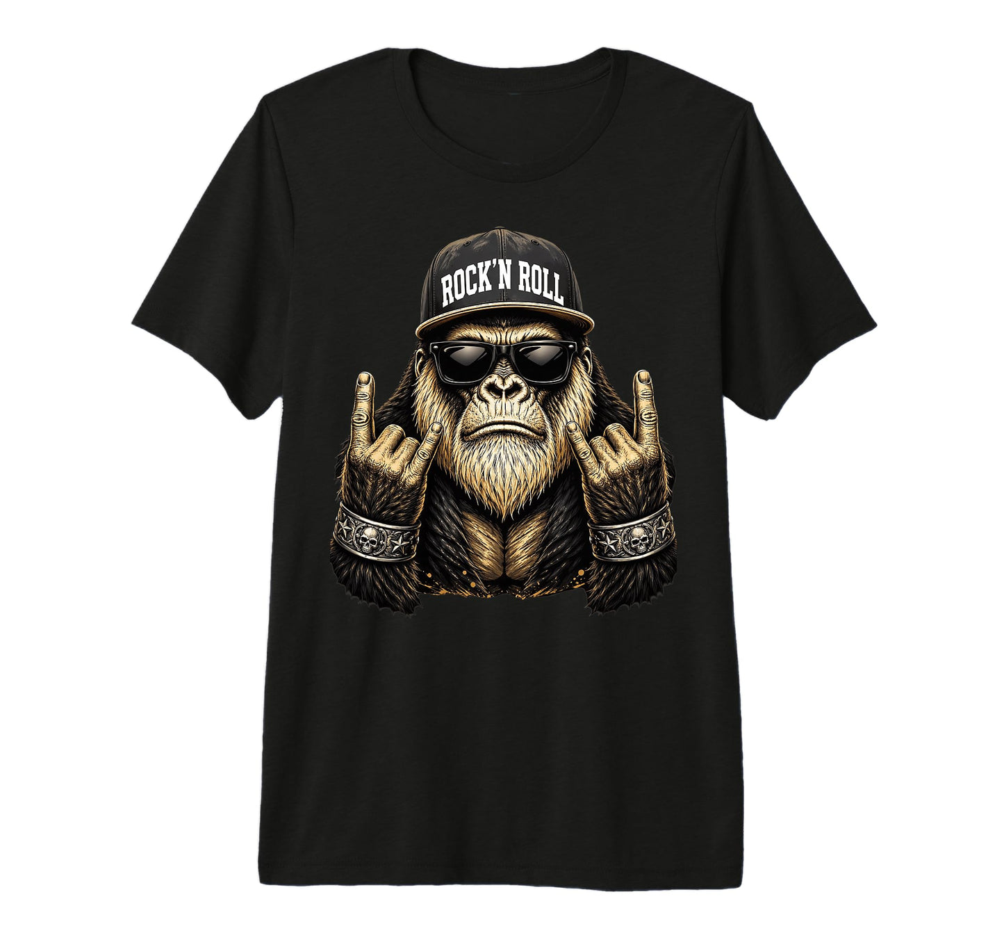 Bigfoot Rock Sasquatch Heavy Metal T-Shirt - Minimalist Print for Adults - T-Shirt, Sweatshirt, Hoodie