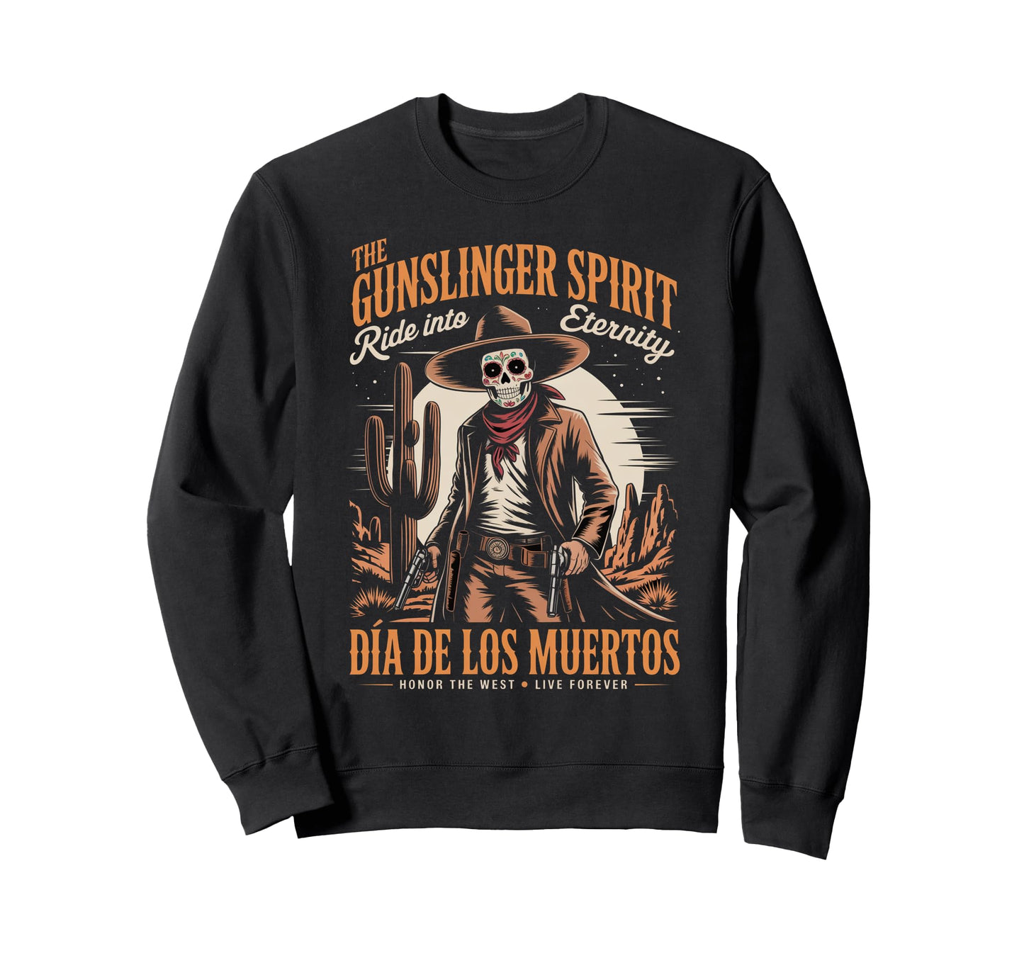 Western Skull Cowboy Halloween Sweatshirt - Streetwear Style Men Women - T-Shirt, Sweatshirt, Hoodie