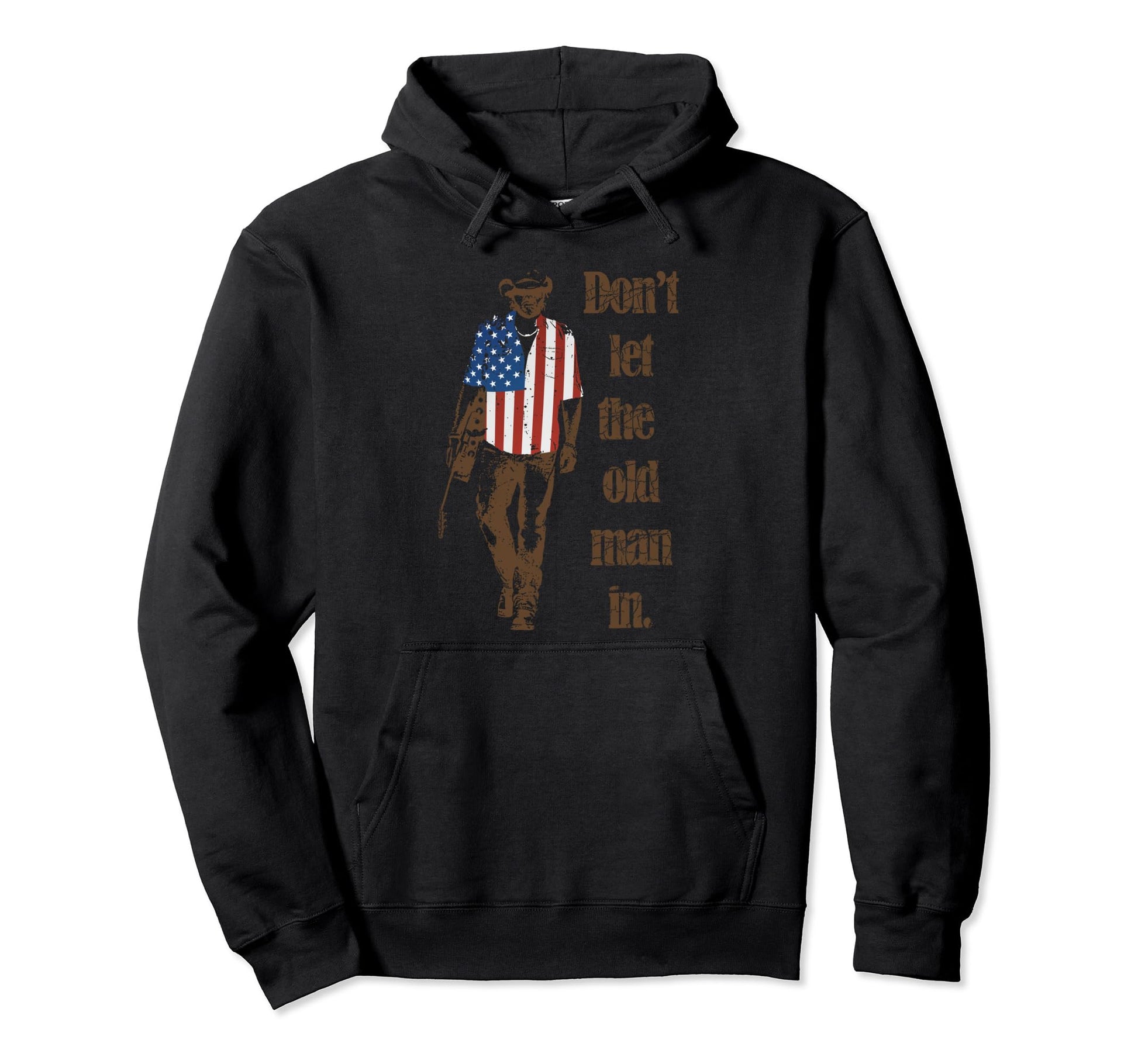 Dont Let Walking Guitar American Flag Hoodie - Custom Art Print for Adults - T-Shirt, Sweatshirt, Hoodie
