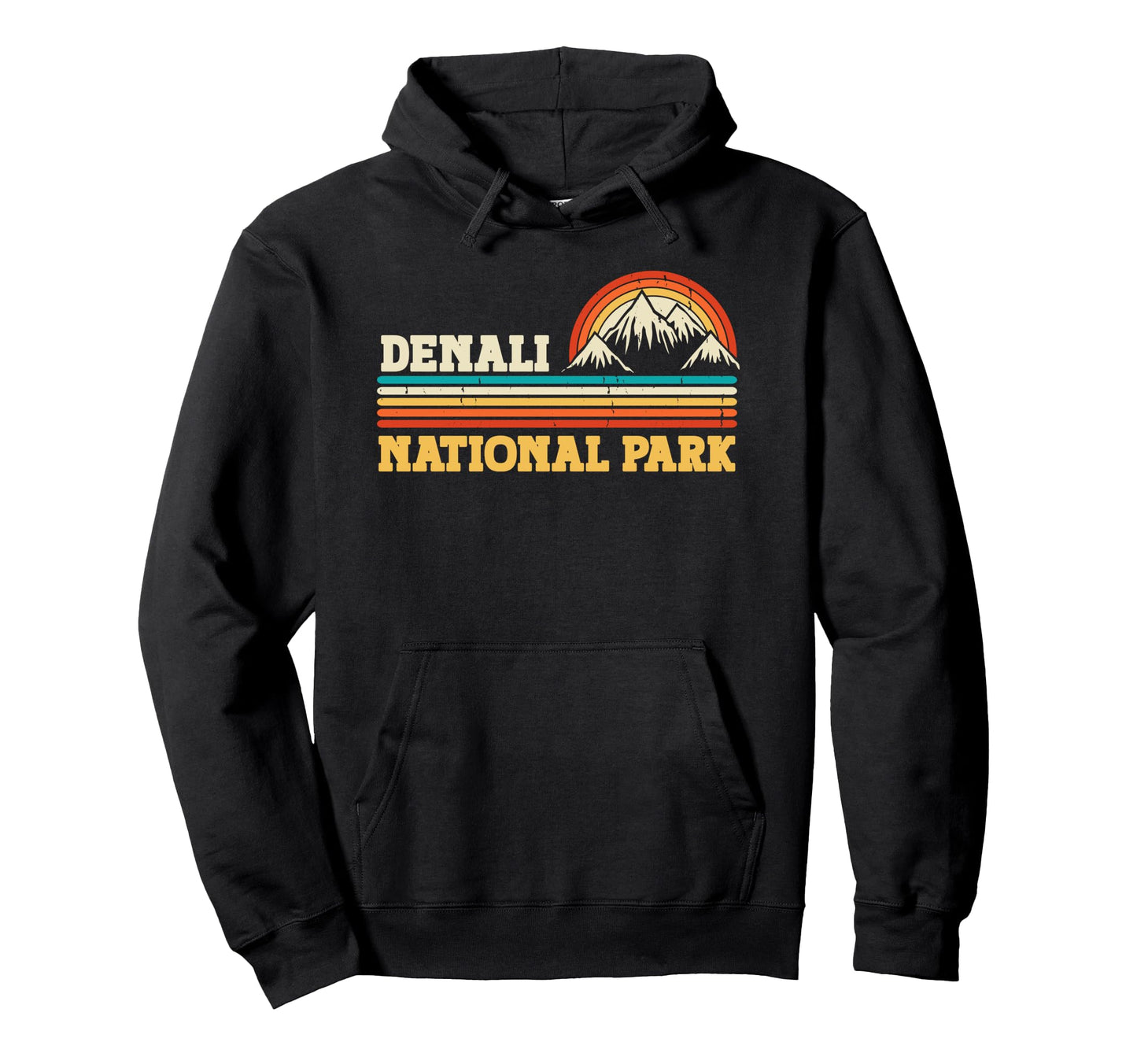 Denali National Park Mountain Trees Sun Hoodie - Novelty Apparel Unisex - T-Shirt, Sweatshirt, Hoodie