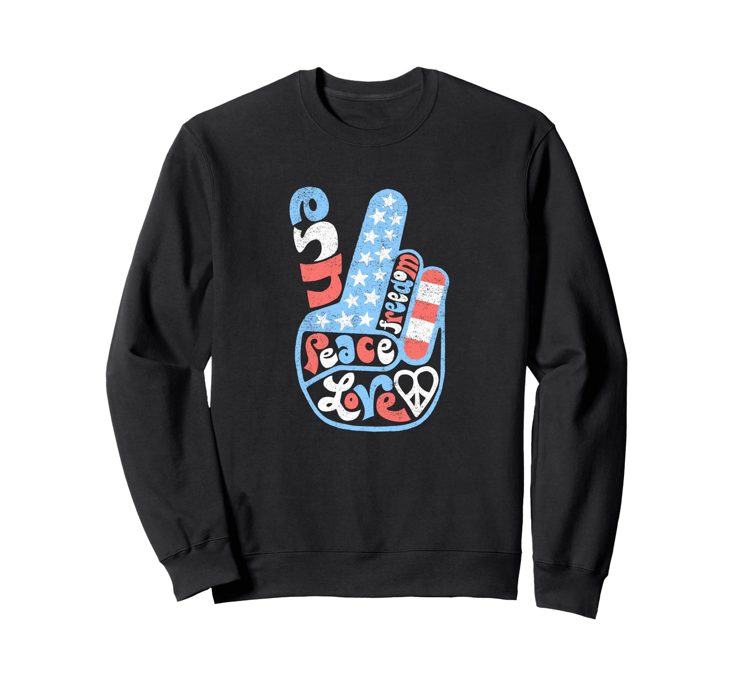 Americana Love Peace And Freedom Sweatshirt - Minimalist Print Men Women - T-Shirt, Sweatshirt, Hoodie