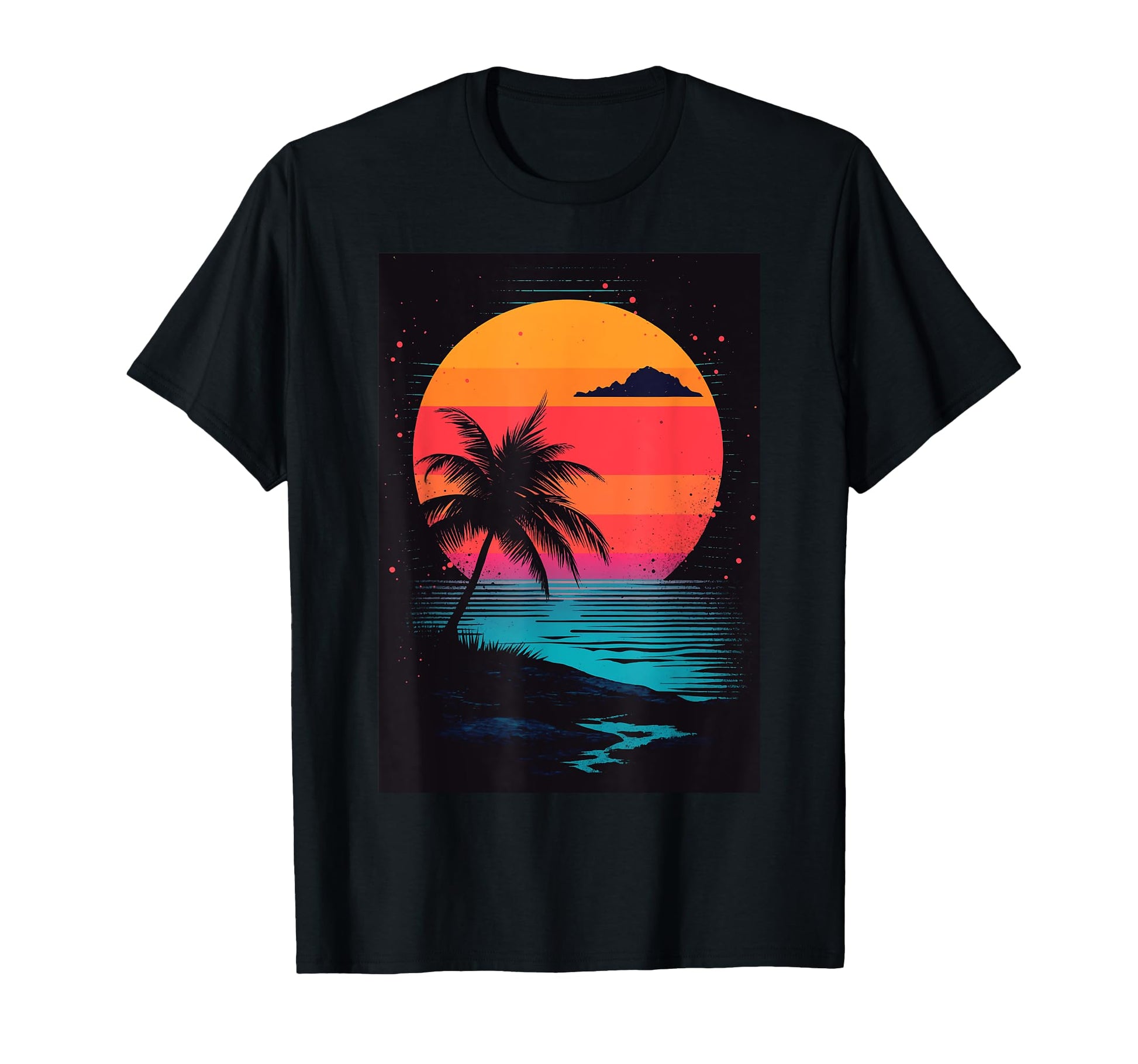 Sunset Palm Tree 80S Aesthetic T-Shirt - Minimalist Print Men Women - T-Shirt, Sweatshirt, Hoodie