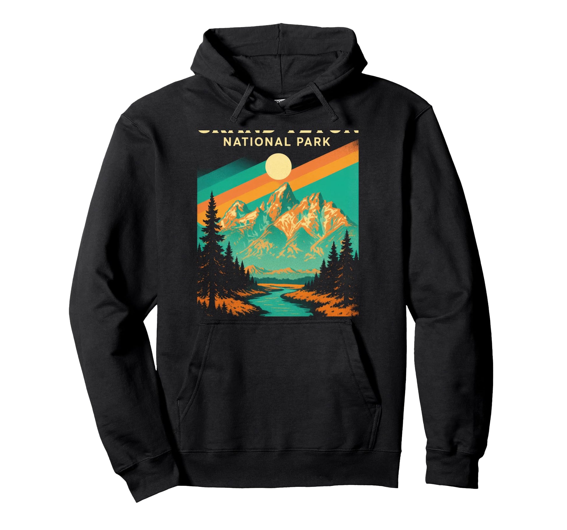 Grand Teton National Park Sunset Hiking Hoodie - Custom Art Print Unisex - T-Shirt, Sweatshirt, Hoodie
