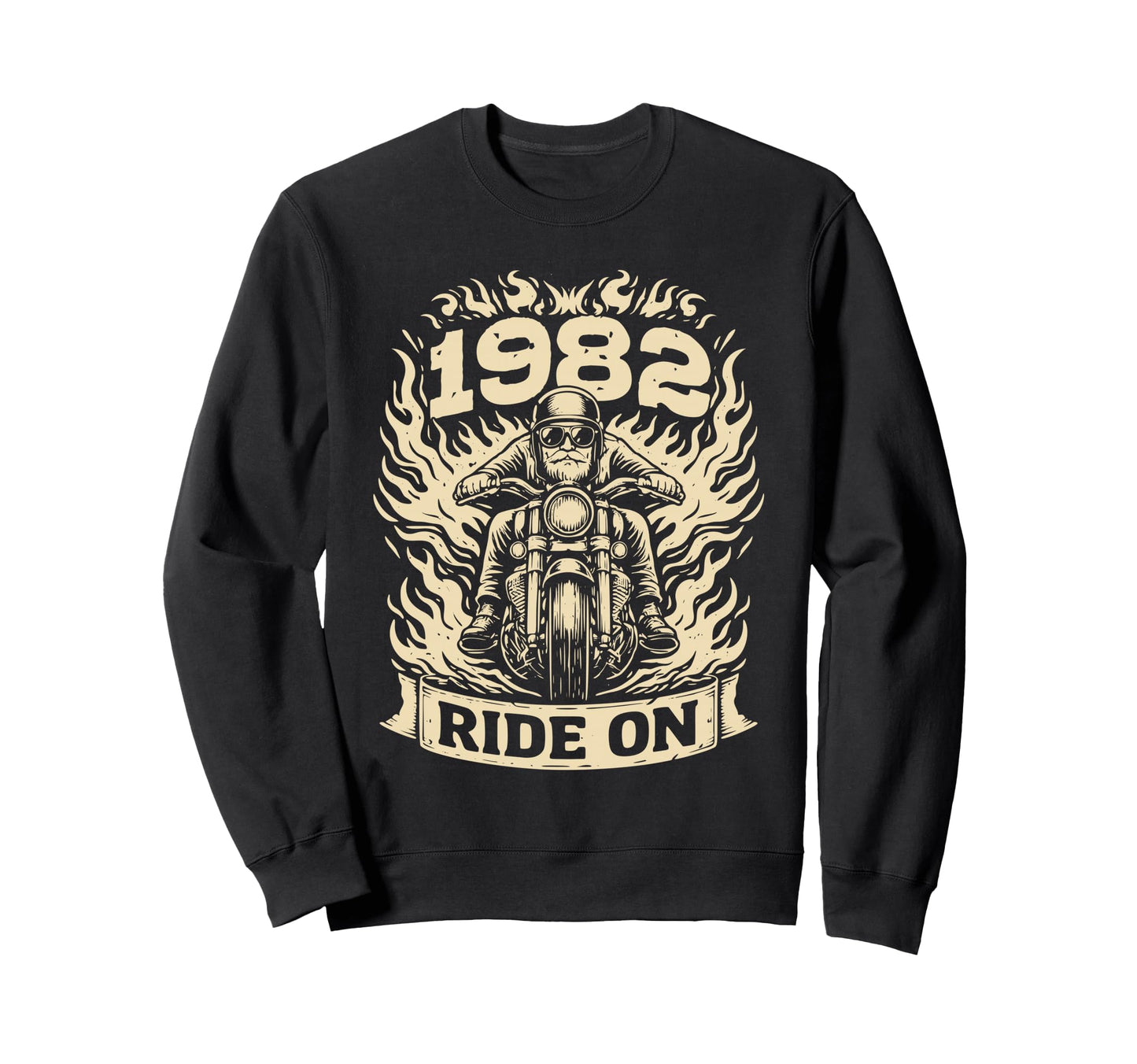 Biker 1982 Ride Birthday Motorcycle Sweatshirt - Aesthetic Graphic Unisex - T-Shirt, Sweatshirt, Hoodie