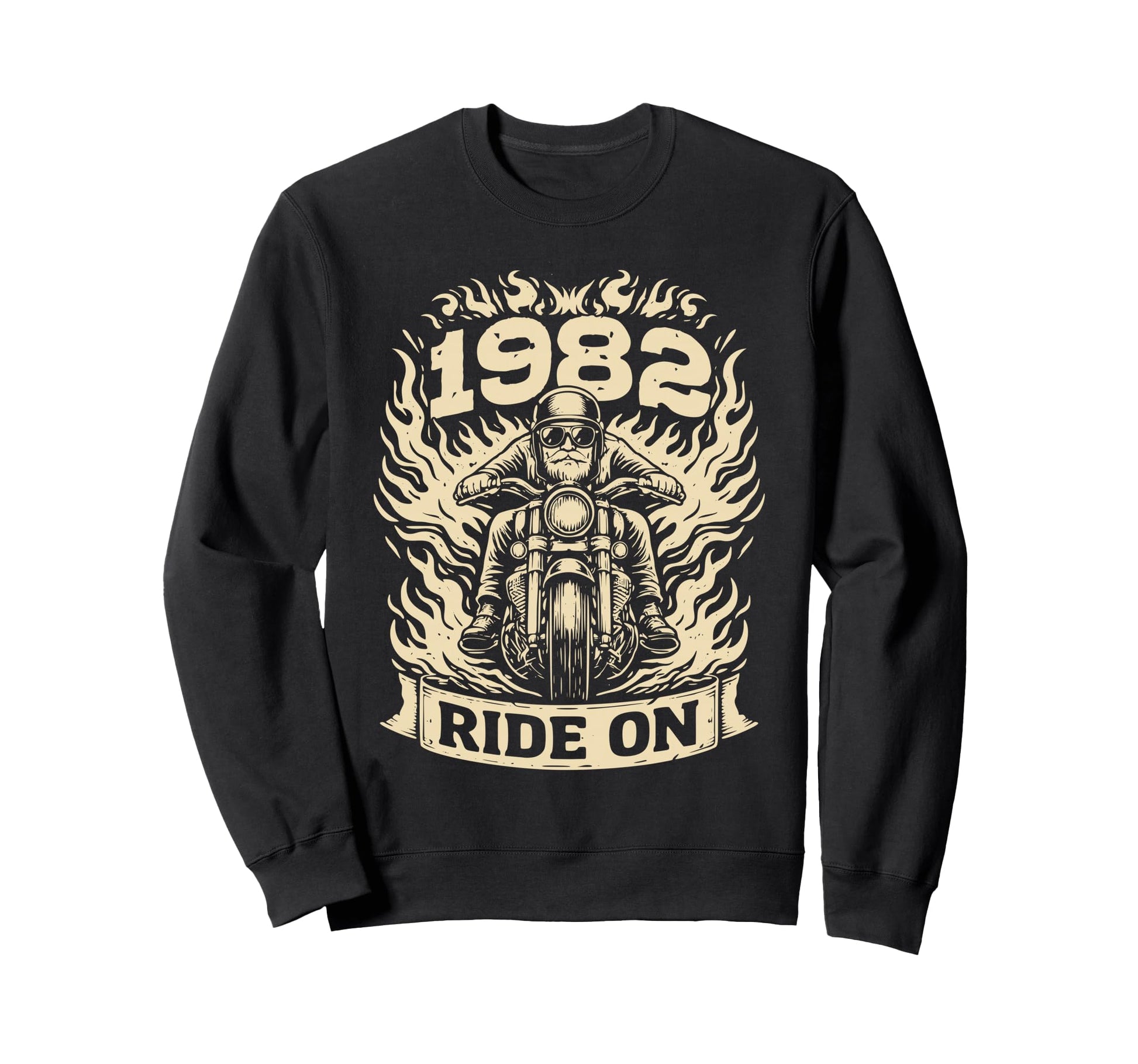 Biker 1982 Ride Birthday Motorcycle Sweatshirt - Aesthetic Graphic Unisex - T-Shirt, Sweatshirt, Hoodie