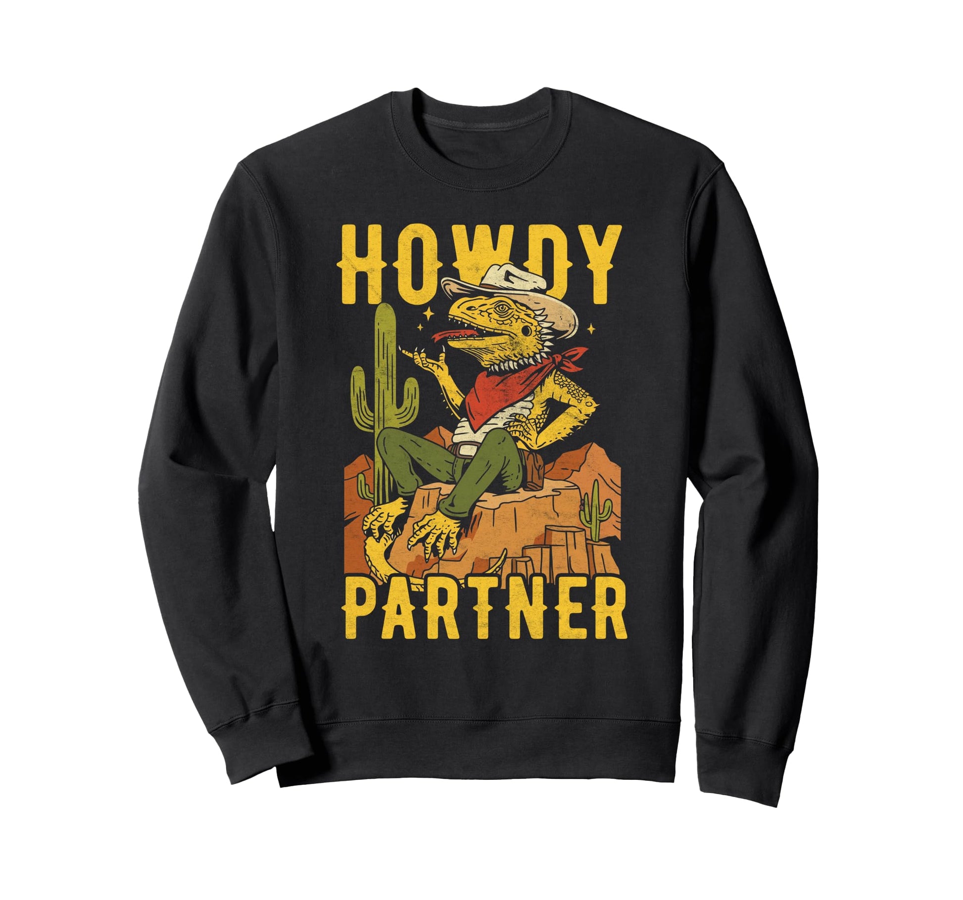 Bearded Dragon Cowboy Howdy Partner Sweatshirt - Trendy Graphic Unisex - T-Shirt, Sweatshirt, Hoodie