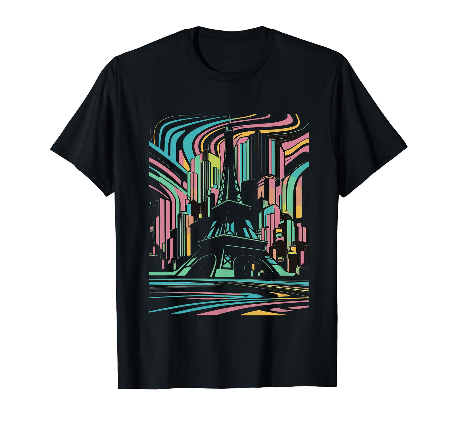 Paris Vaporwave Eifel Tower Futuristic T-Shirt - Trendy Graphic Men Women - T-Shirt, Sweatshirt, Hoodie