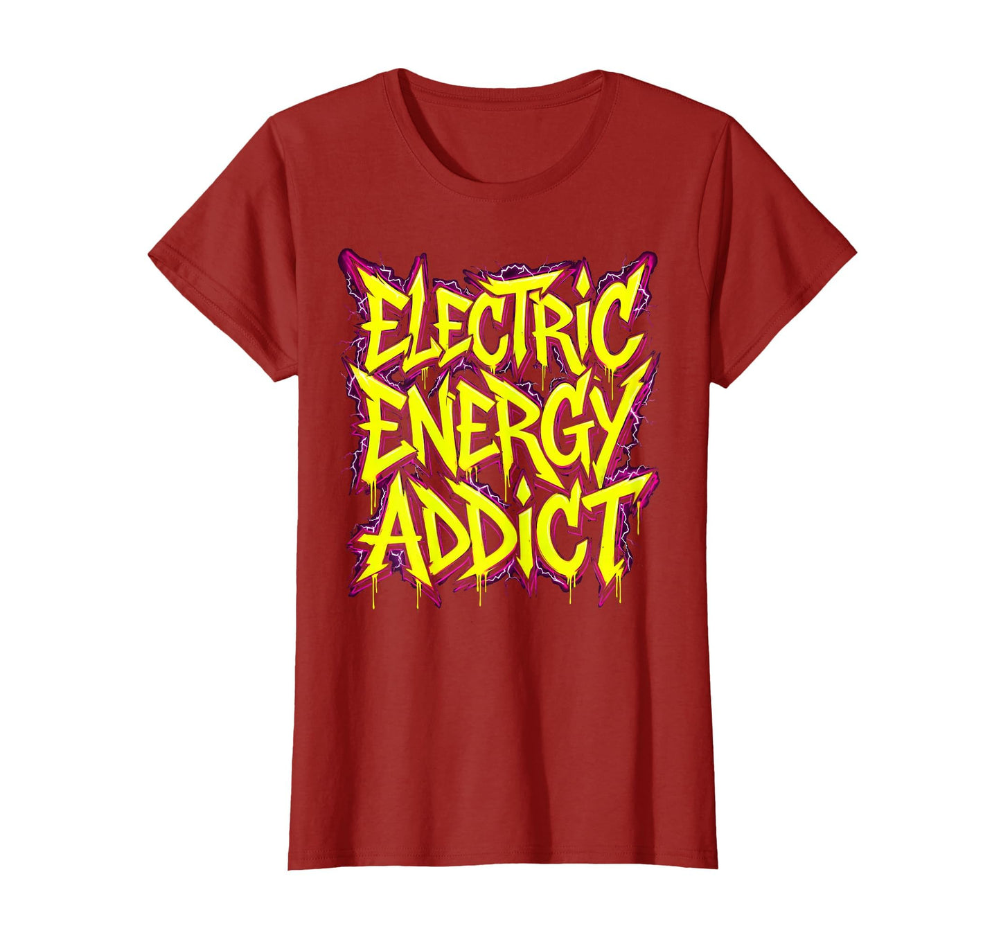 Electric Energy Addict 90S Band T-Shirt - Fun Novelty Design for Adults - T-Shirt, Sweatshirt, Hoodie