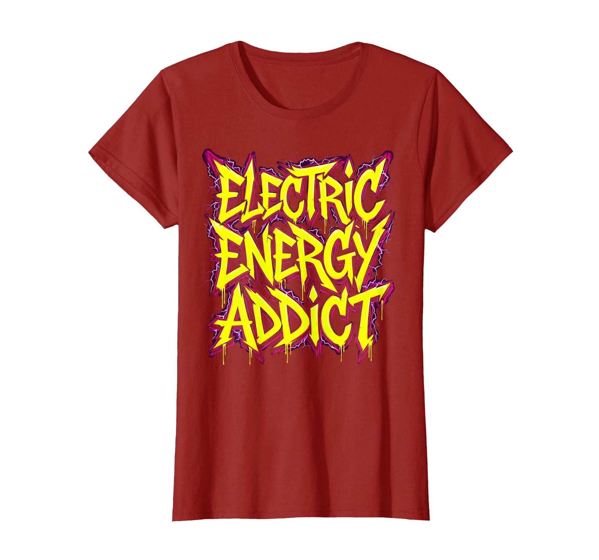 Electric Energy Addict 90S Band T-Shirt - Fun Novelty Design for Adults - T-Shirt, Sweatshirt, Hoodie
