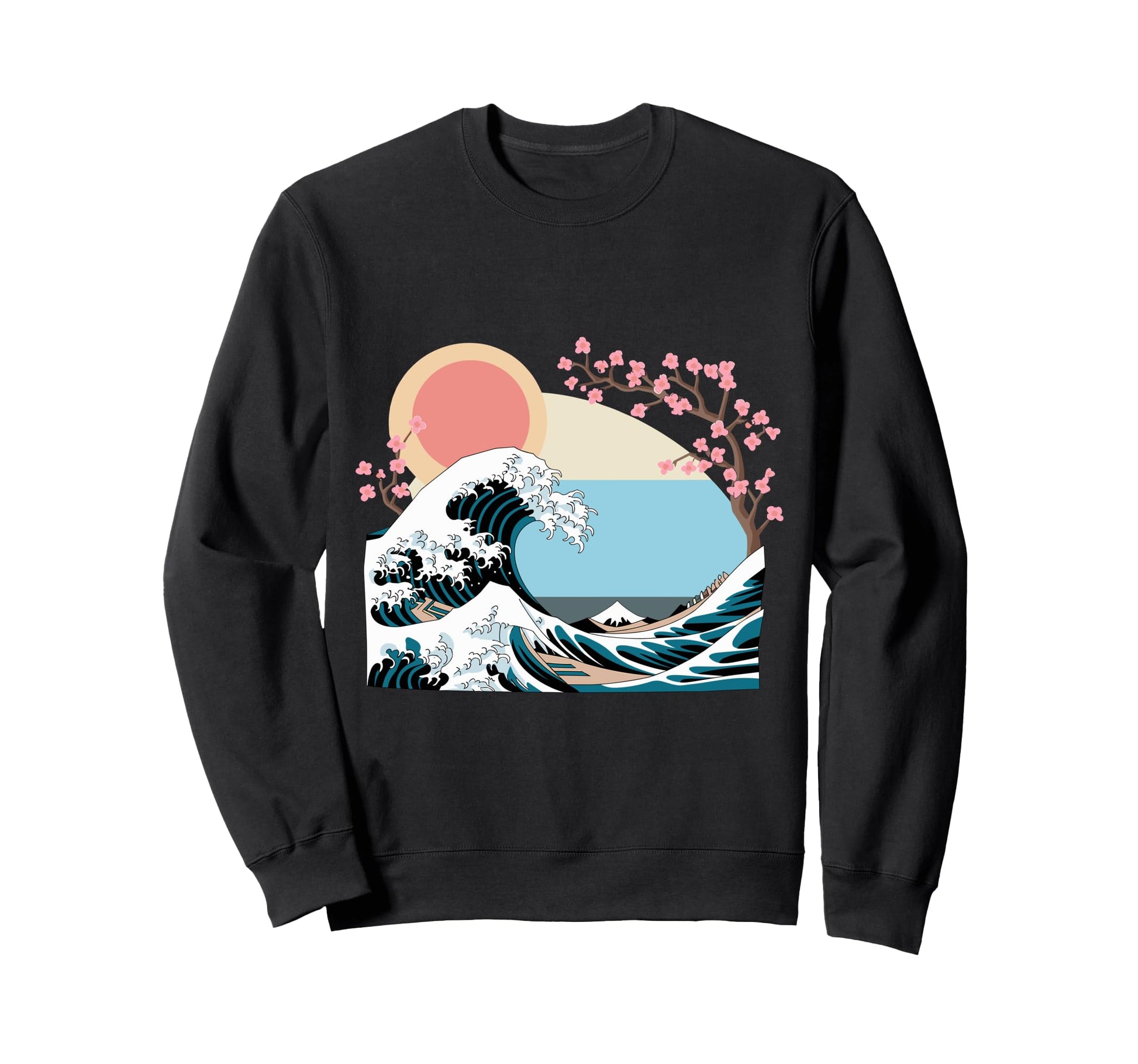 Big Wave Vaporwave Aesthetic 80S Anime Sweatshirt - Unique Graphic Unisex - T-Shirt, Sweatshirt, Hoodie