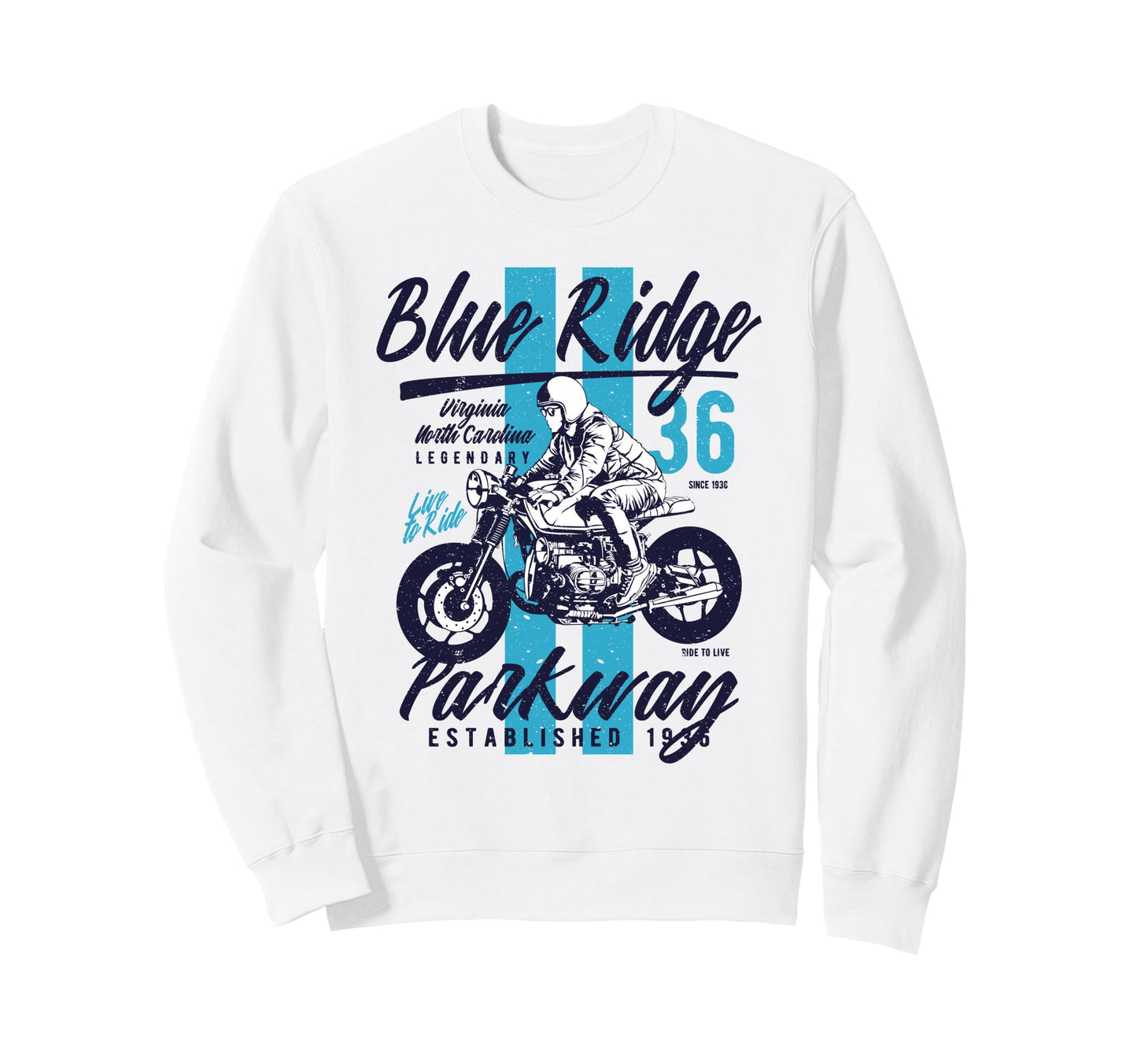Blue Ridge Parkway Va Nc Motorcycle Sweatshirt - Trendy Graphic Unisex - T-Shirt, Sweatshirt, Hoodie