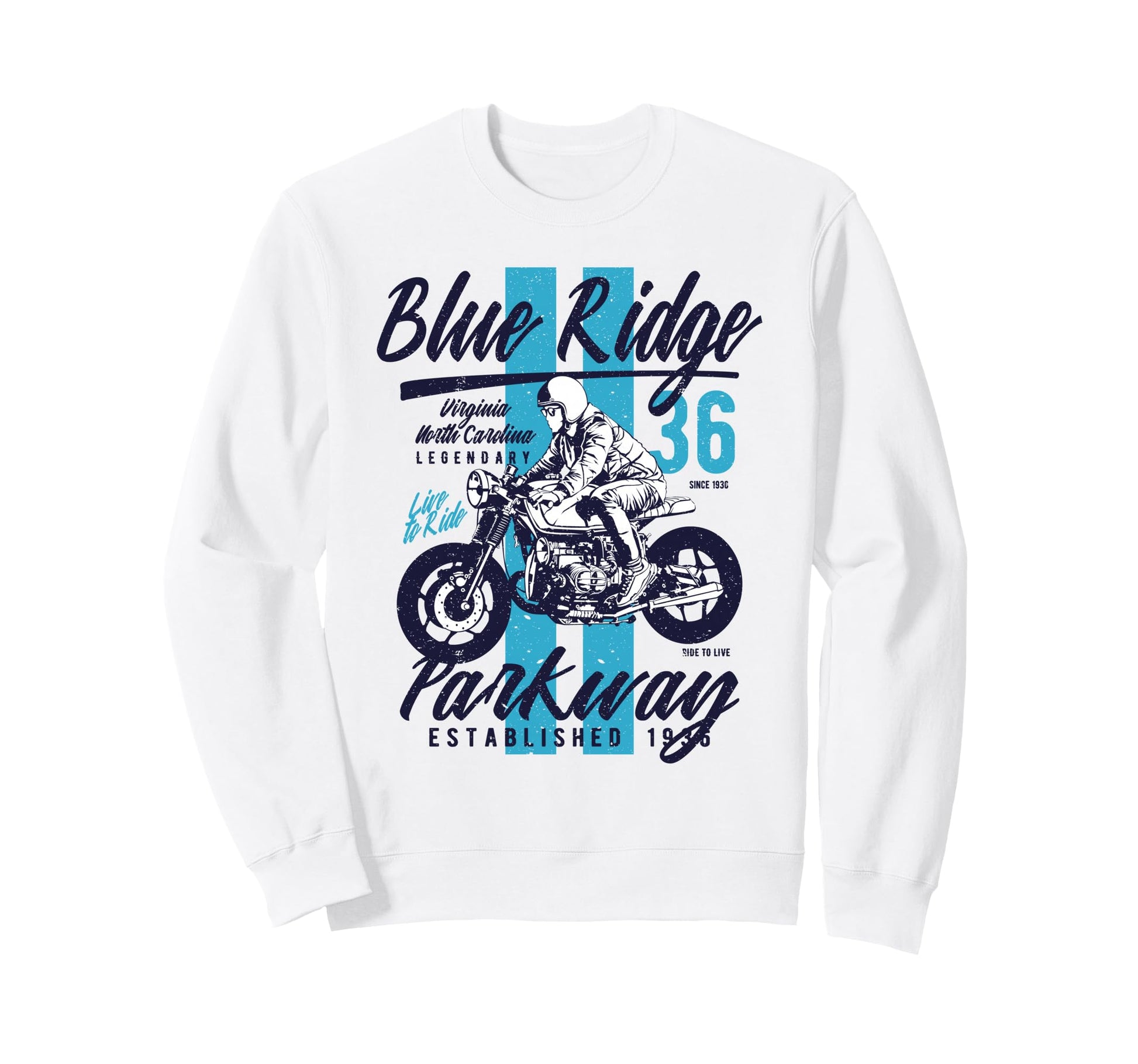 Blue Ridge Parkway Va Nc Motorcycle Sweatshirt - Trendy Graphic Unisex - T-Shirt, Sweatshirt, Hoodie