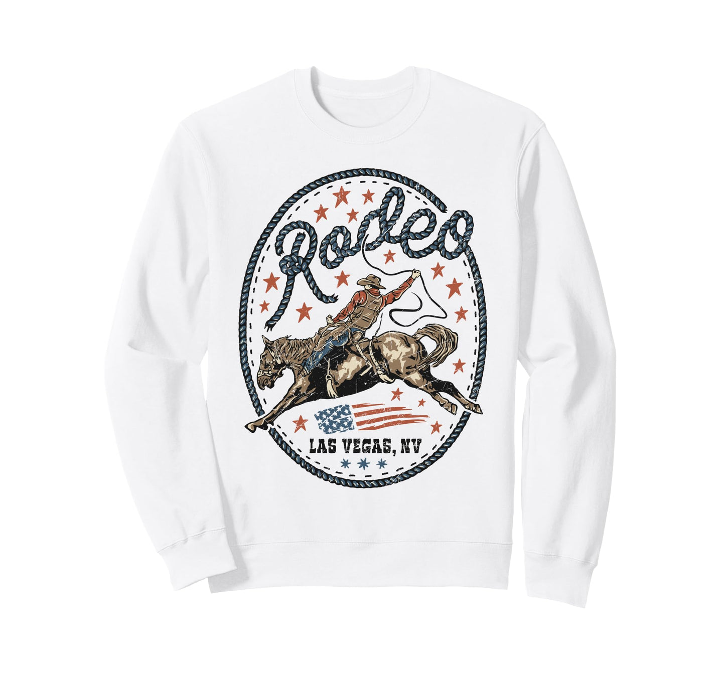 Rodeo Cowboy American Flag Western Sweatshirt - Streetwear Style Men Women - T-Shirt, Sweatshirt, Hoodie